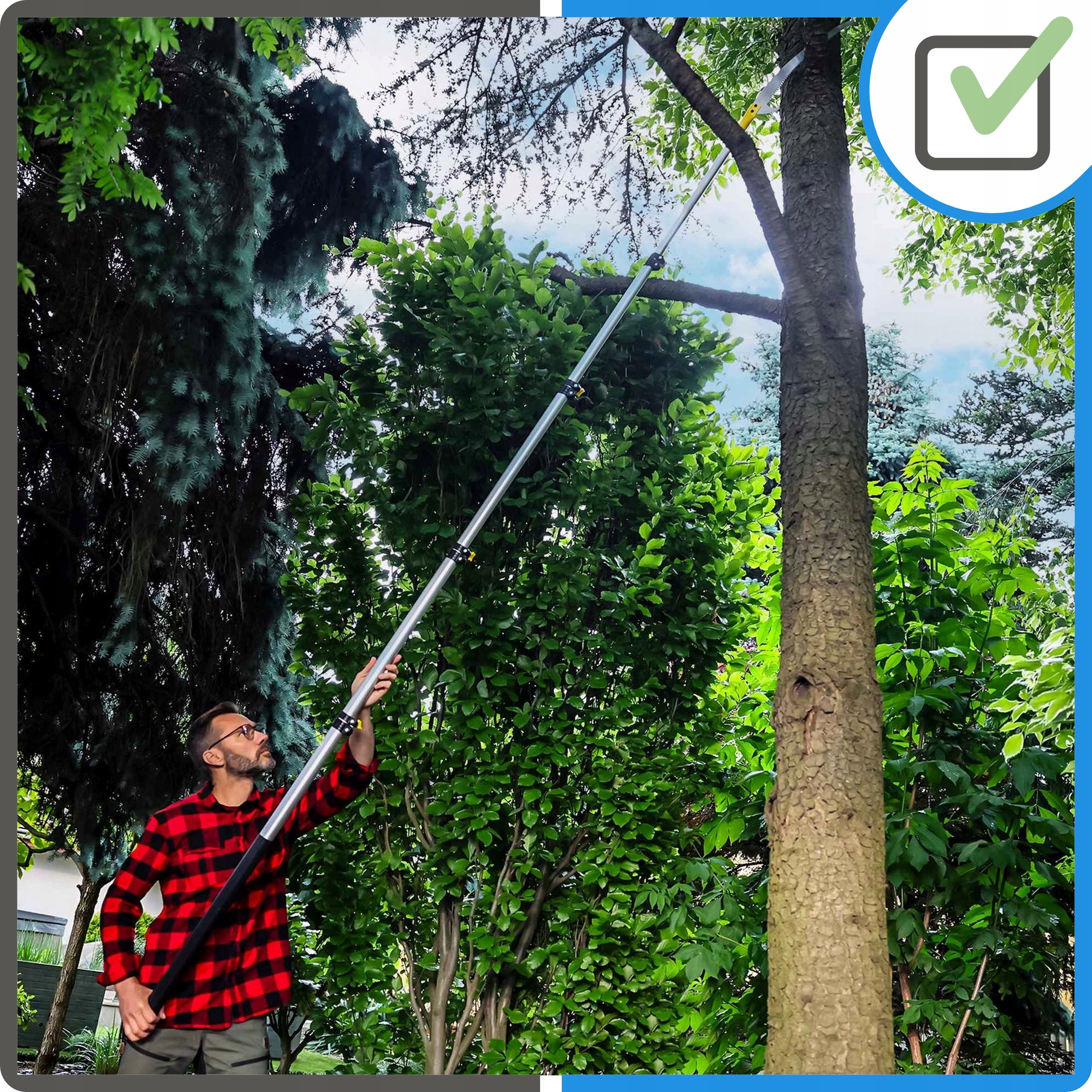 Branch Saw On Reach Hand Telescopic 5,5m Gardening With Hook Batteries included no