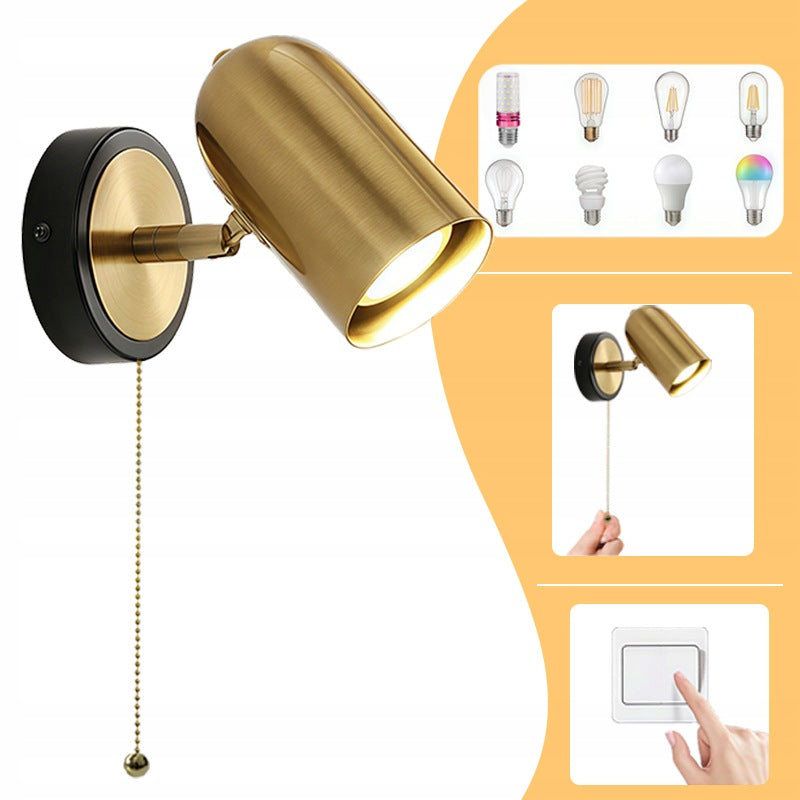 Brass Wall Lamp with Pull Chain Switch 180° Swivel 5W 4000K LED Wall Light Manufacturer code G07745046123392