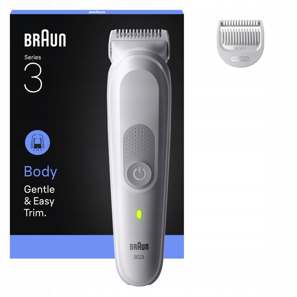 Braun 3 BG3500 Zastrihávač chĺpkov pre mužov + 2 nadstavce, vodotesný, sivý Manufacturer code 8700216427241