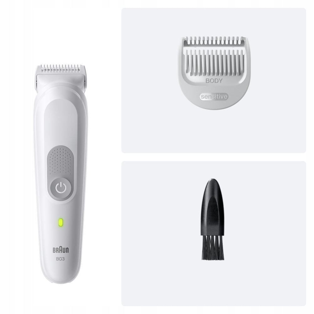 Braun 3 BG3500 Zastrihávač chĺpkov pre mužov + 2 nadstavce, vodotesný, sivý