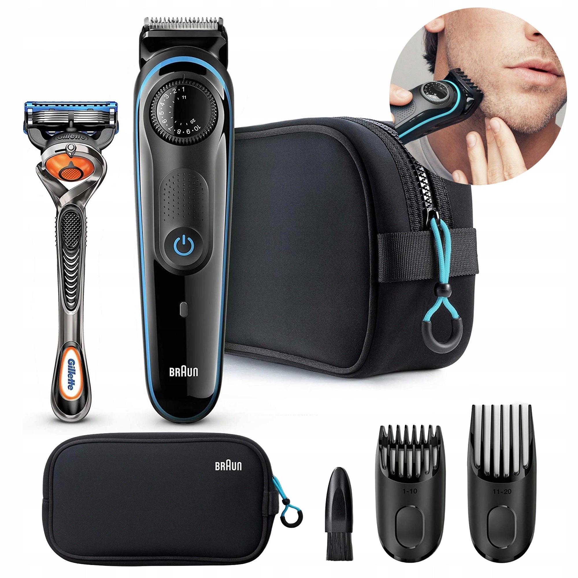 Braun Beard Trimmer BT3940TS Set Gillette Fusion5 ProGlide