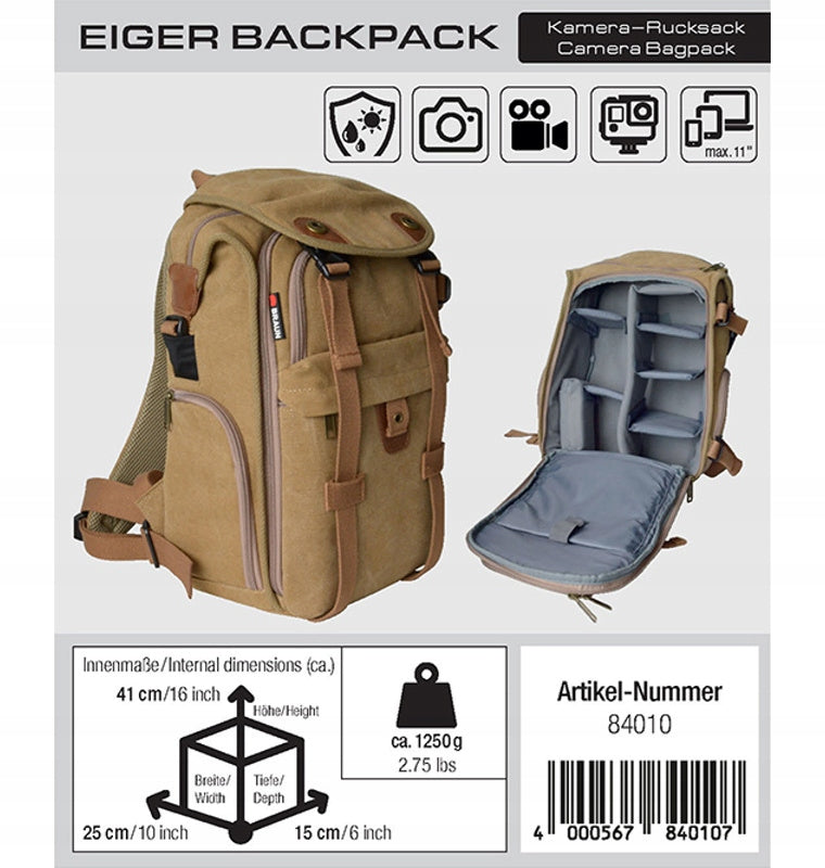Braun EIGER Backpack fotobatoh Brand Braun