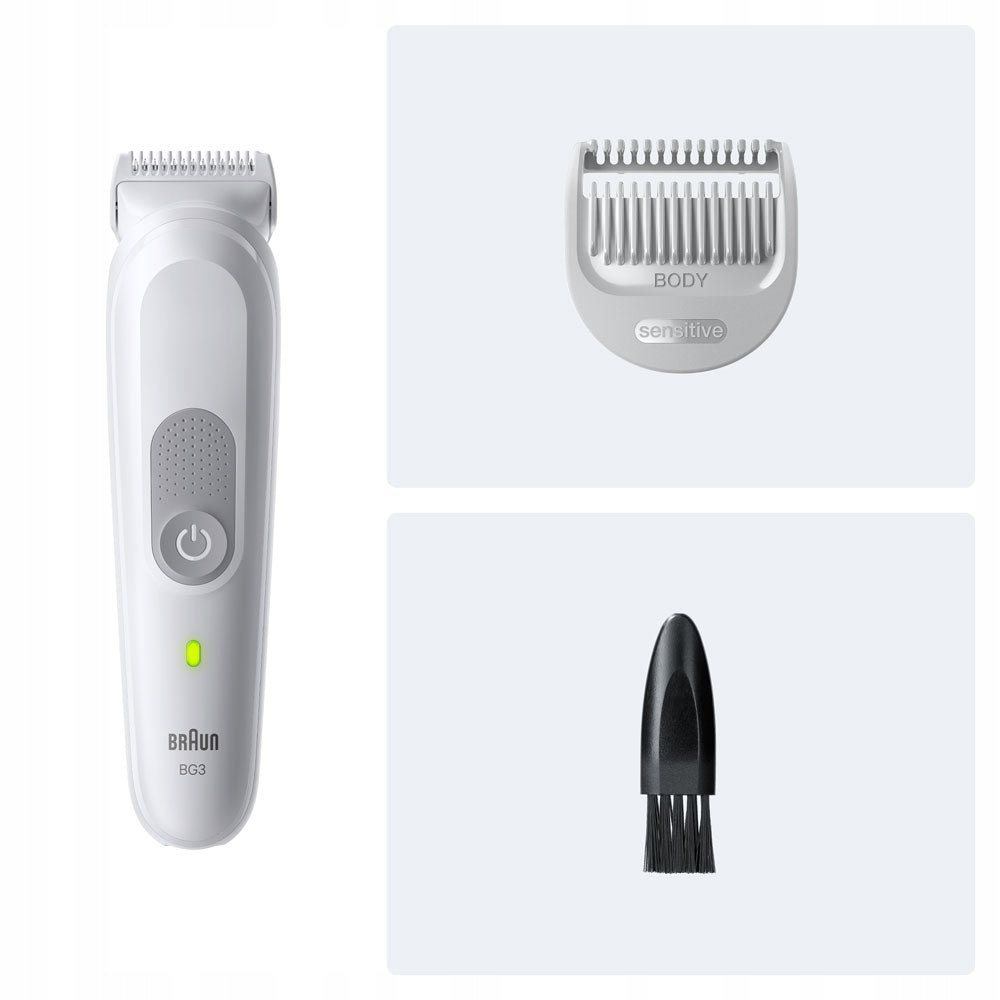Braun Series 3 BG3500 Men's Body Trimmer +2 Supplies, Waterproof, Grey Packaging status original