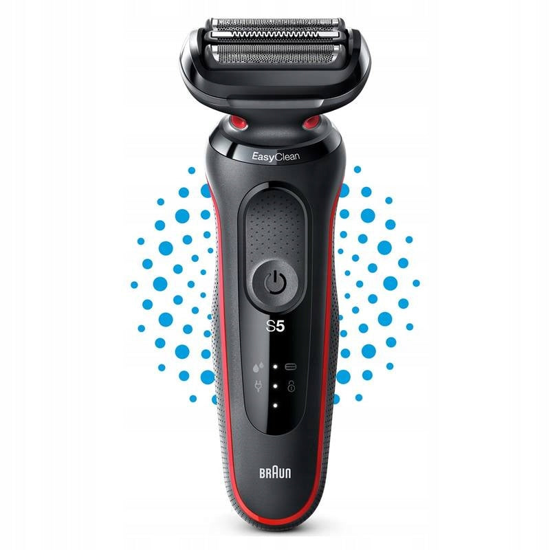 Braun Series 5 51-R1000s black and red foil shaver Brand Braun