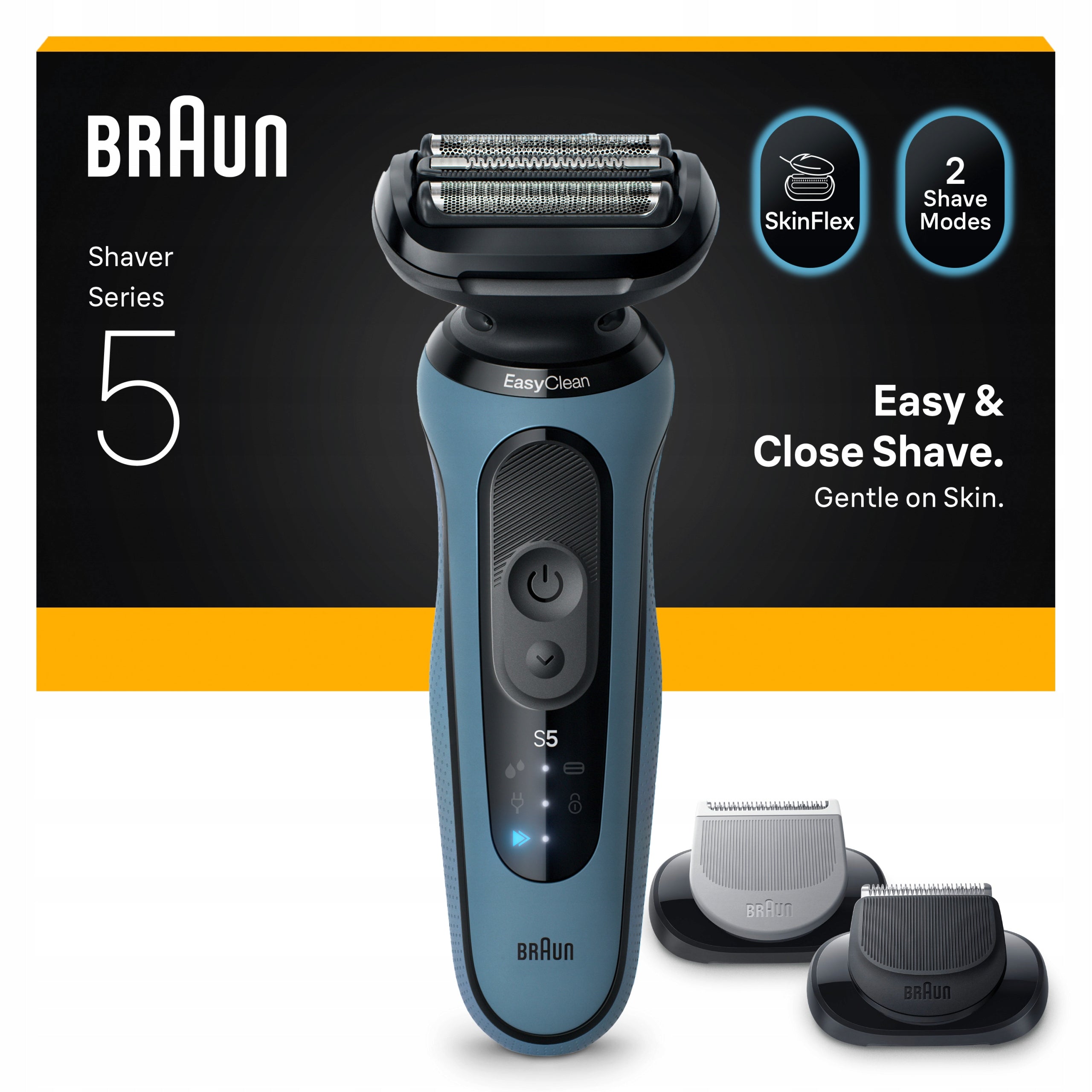 Braun Series 5 52-A1650S Electric Shaver, Razor, Blue Brand Braun