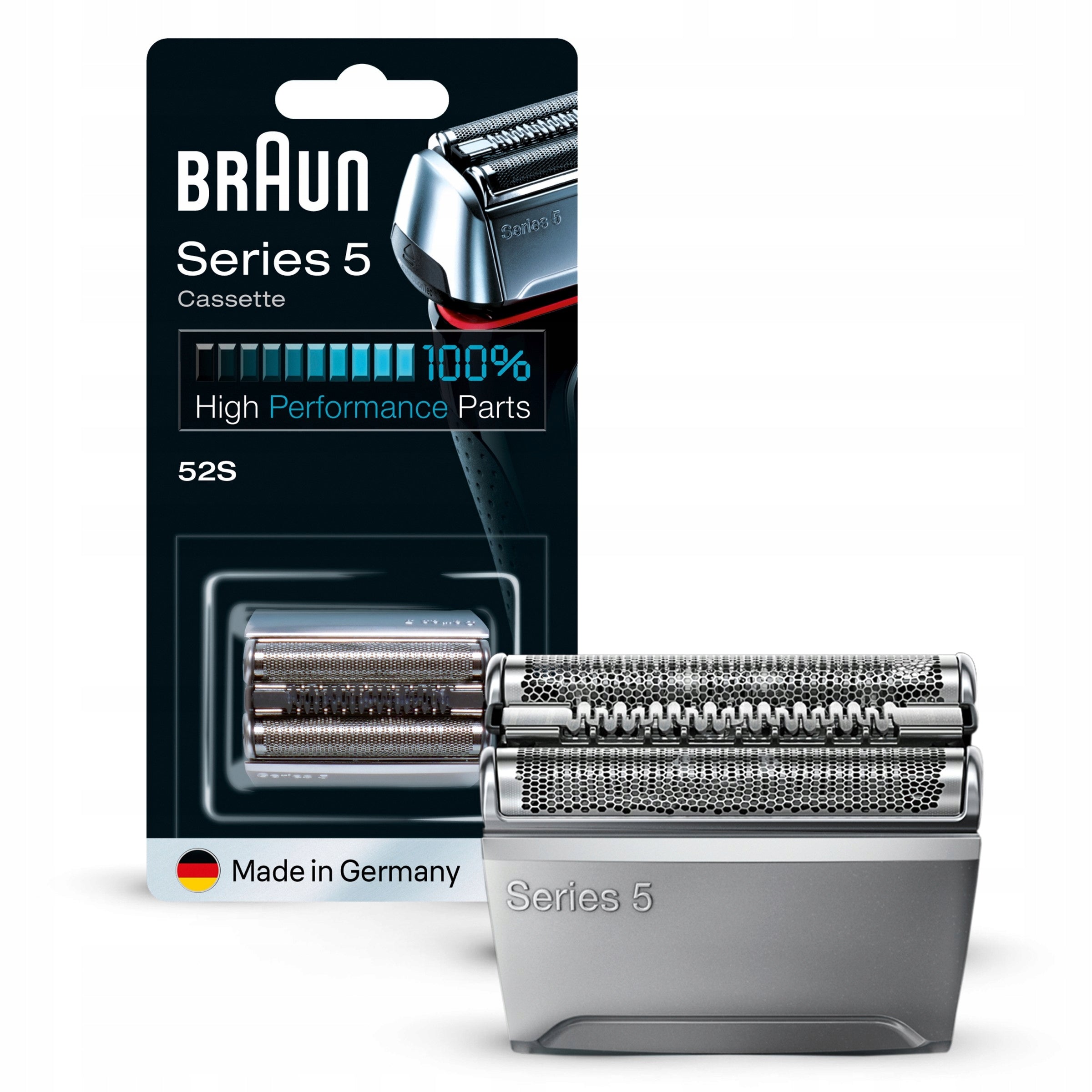 Braun Series 5 52S Replacement Electric Shaver Head - Silver Brand Braun