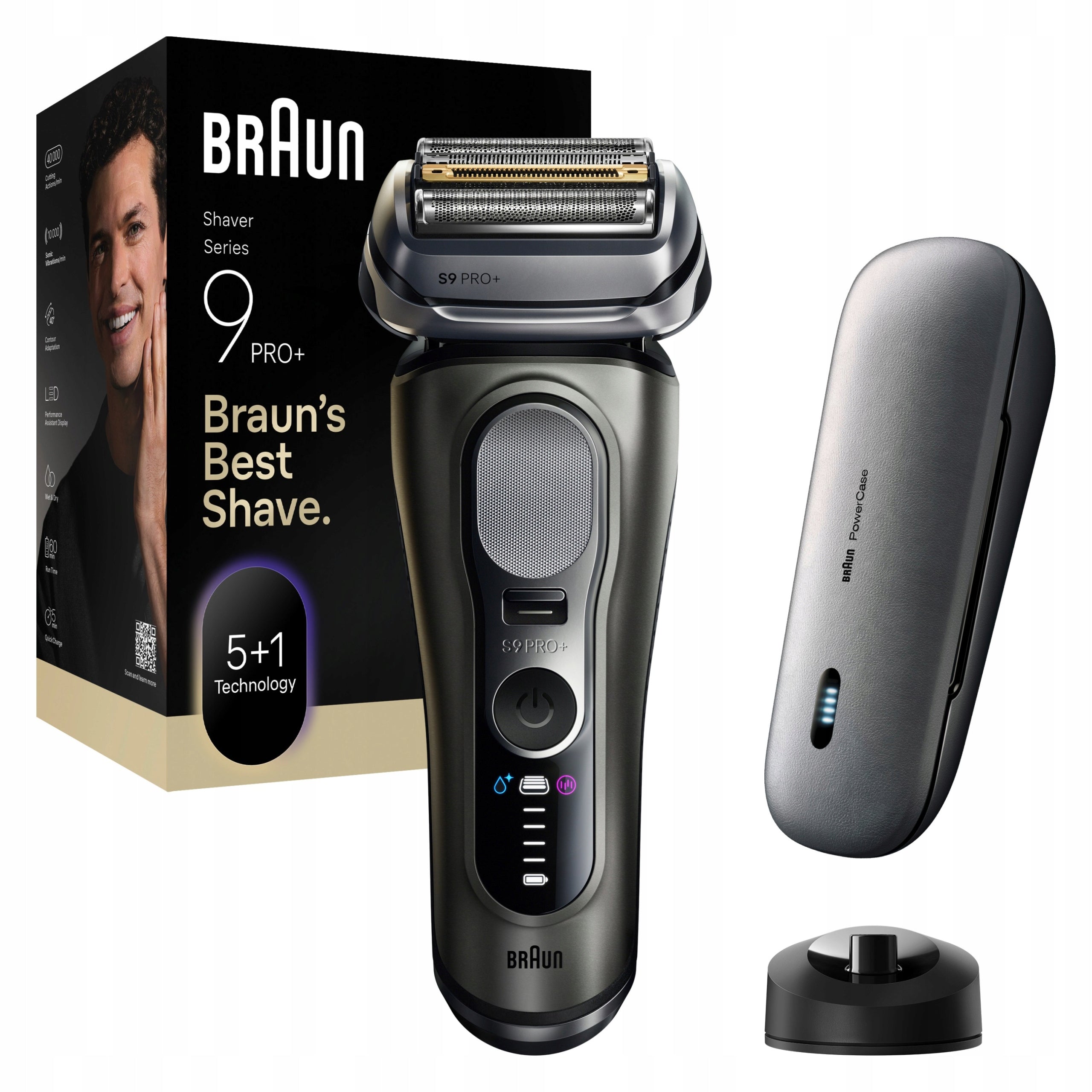 Braun Series 9 PRO+ SensoAdapt 9625S shaver, 5+1 precision blades