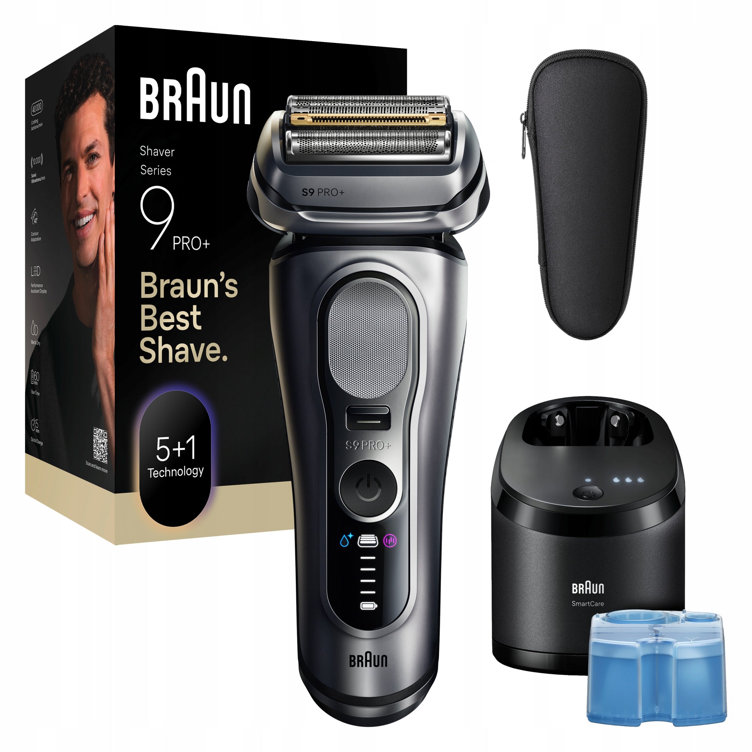 Braun Series 9 PRO+ SmartCare 6 in 1, 9667CC Electric Shaver, Silver