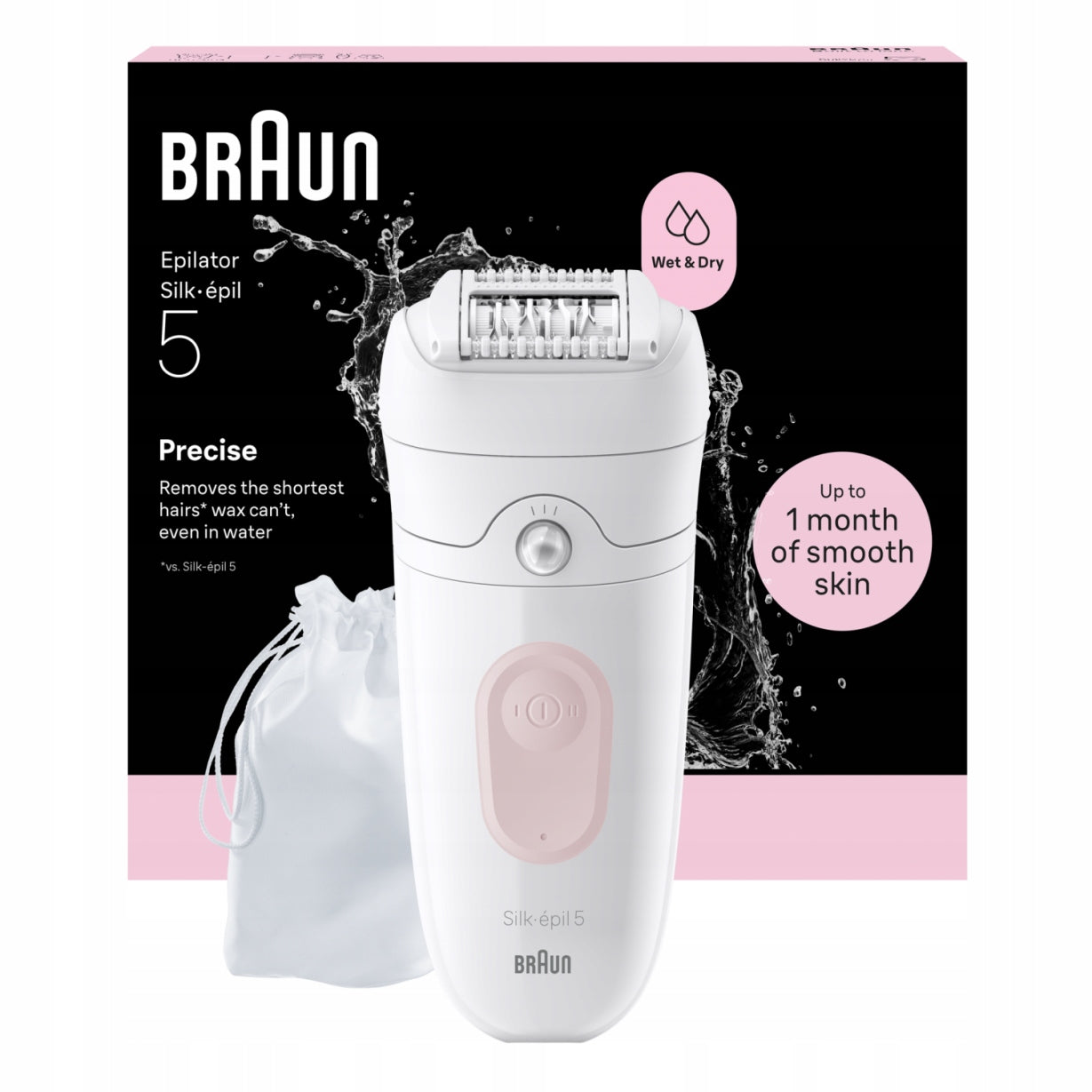 Braun Silk epil 5, Wet and Dry Epilator, Pink, for Hair Removal +FREEBIE Brand Braun