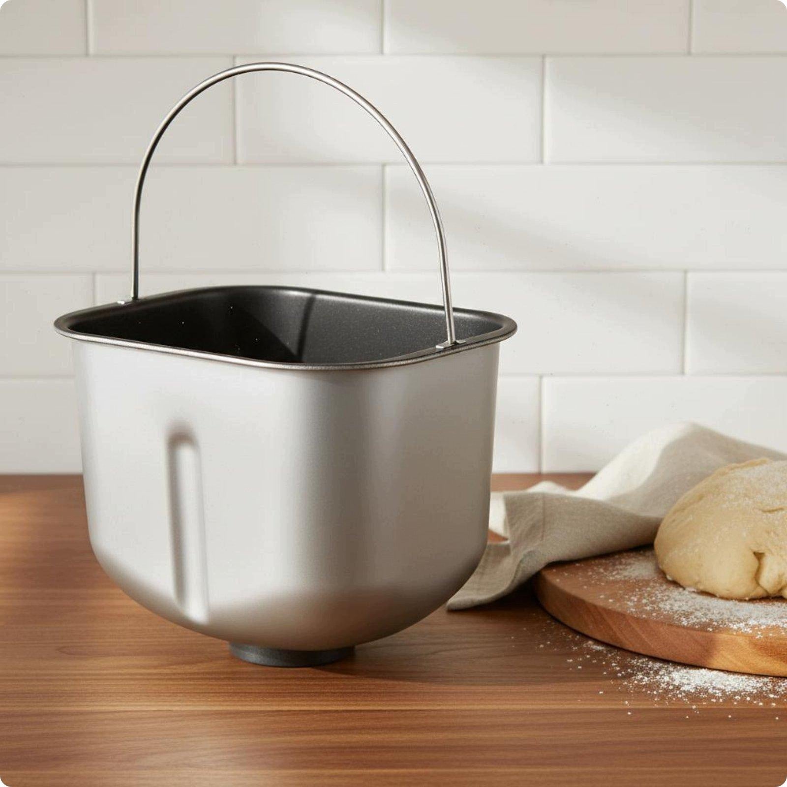Bread Machine Kneading Bucket Food Grade Bread Maker Insert Simple to Black