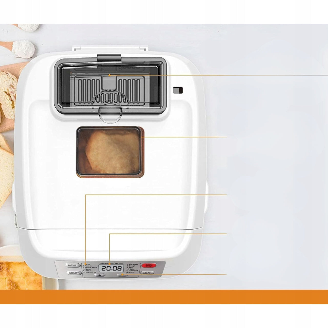 Bread Maker 550 In 12 In 1 Nut Dispenser White Manufacturer code 157925649