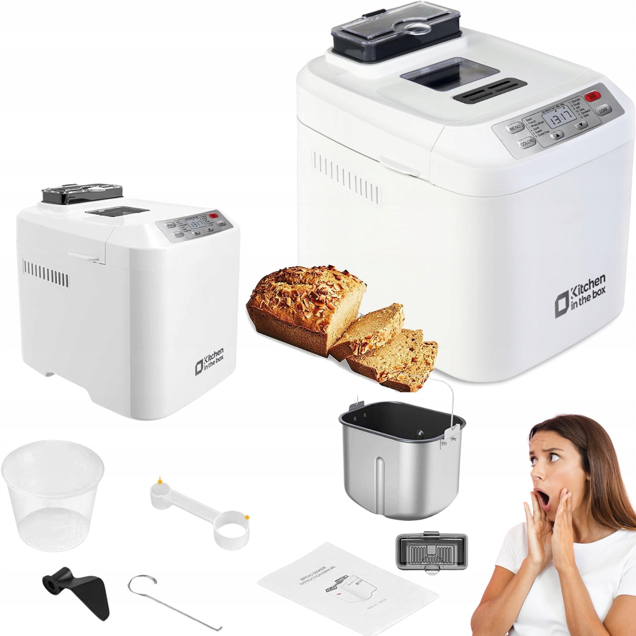 Bread Maker 550 In 12 In 1 Nut Dispenser White