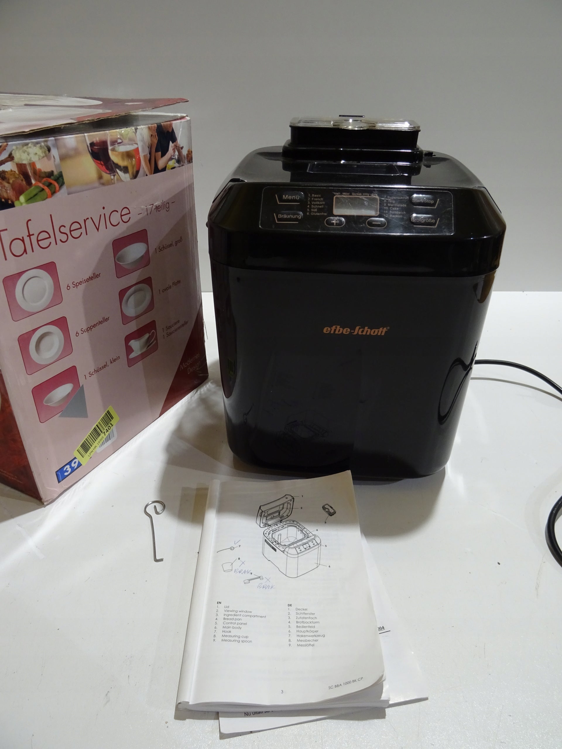 Bread maker Efbe-Schott 1000 BK CP black 500 W Brand Efbe-Schott