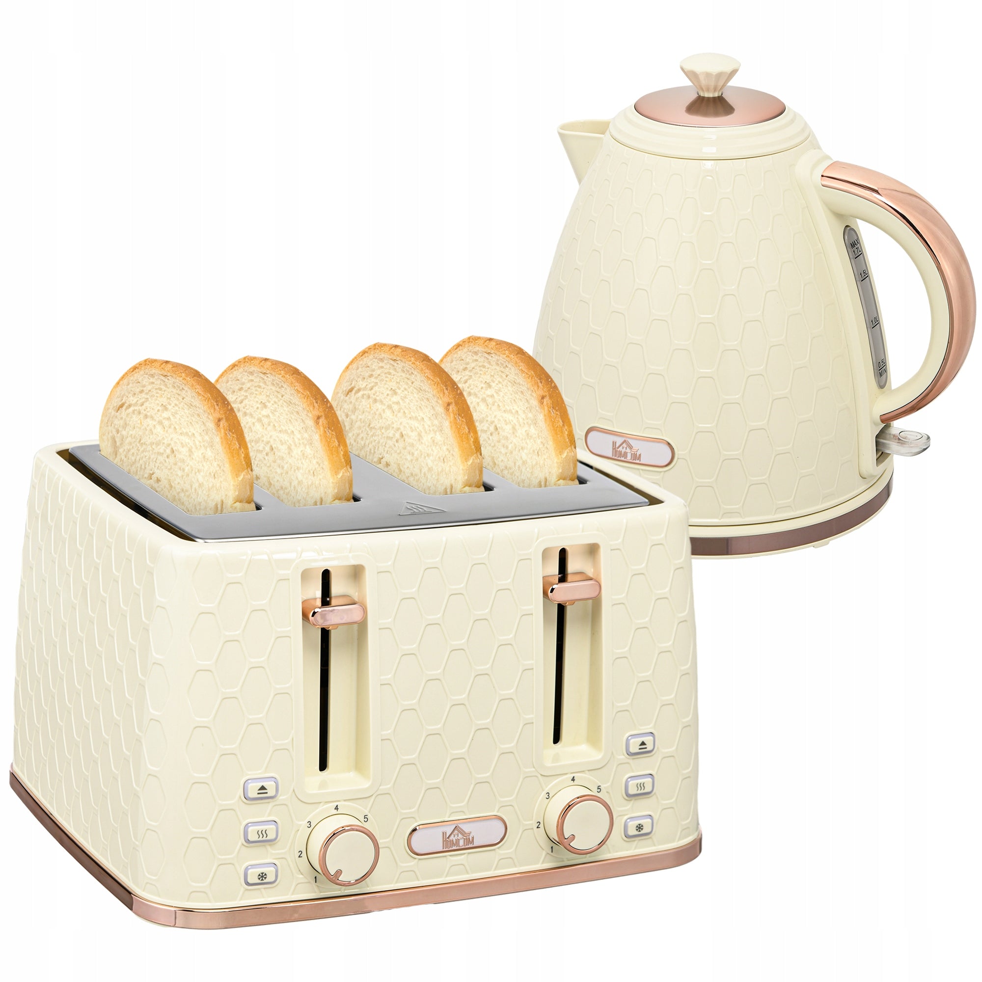 Bread maker Homcom Kettle and toaster beige/brown 1600 W Brand Homcom