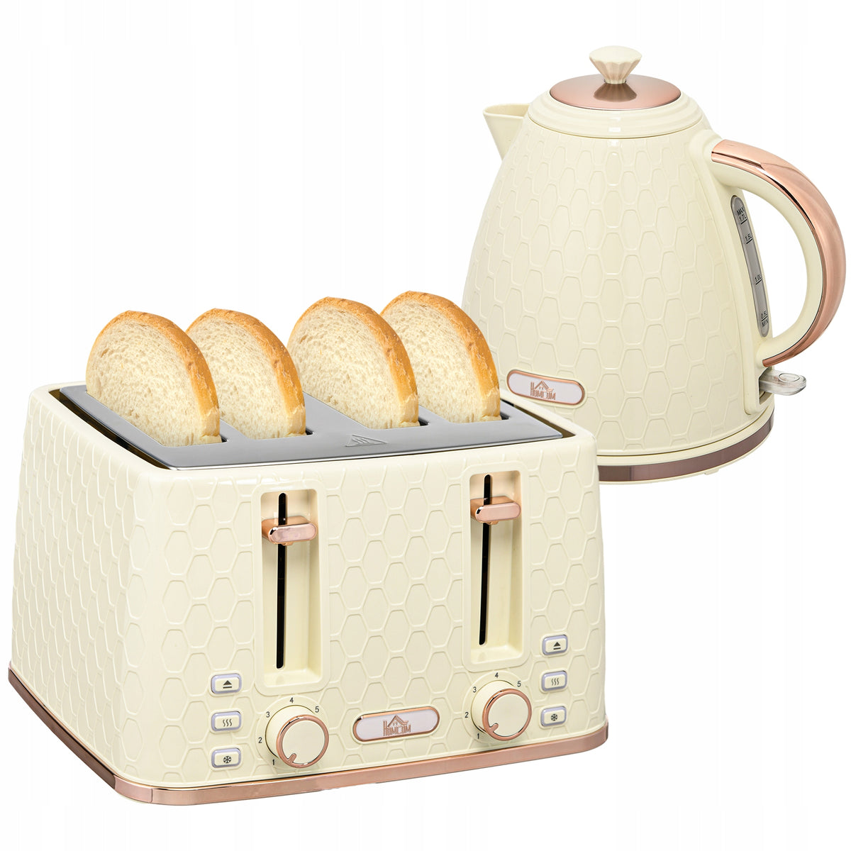 Bread maker Homcom Kettle and toaster beige/brown 1600 W Manufacturer code 800-180V90BG