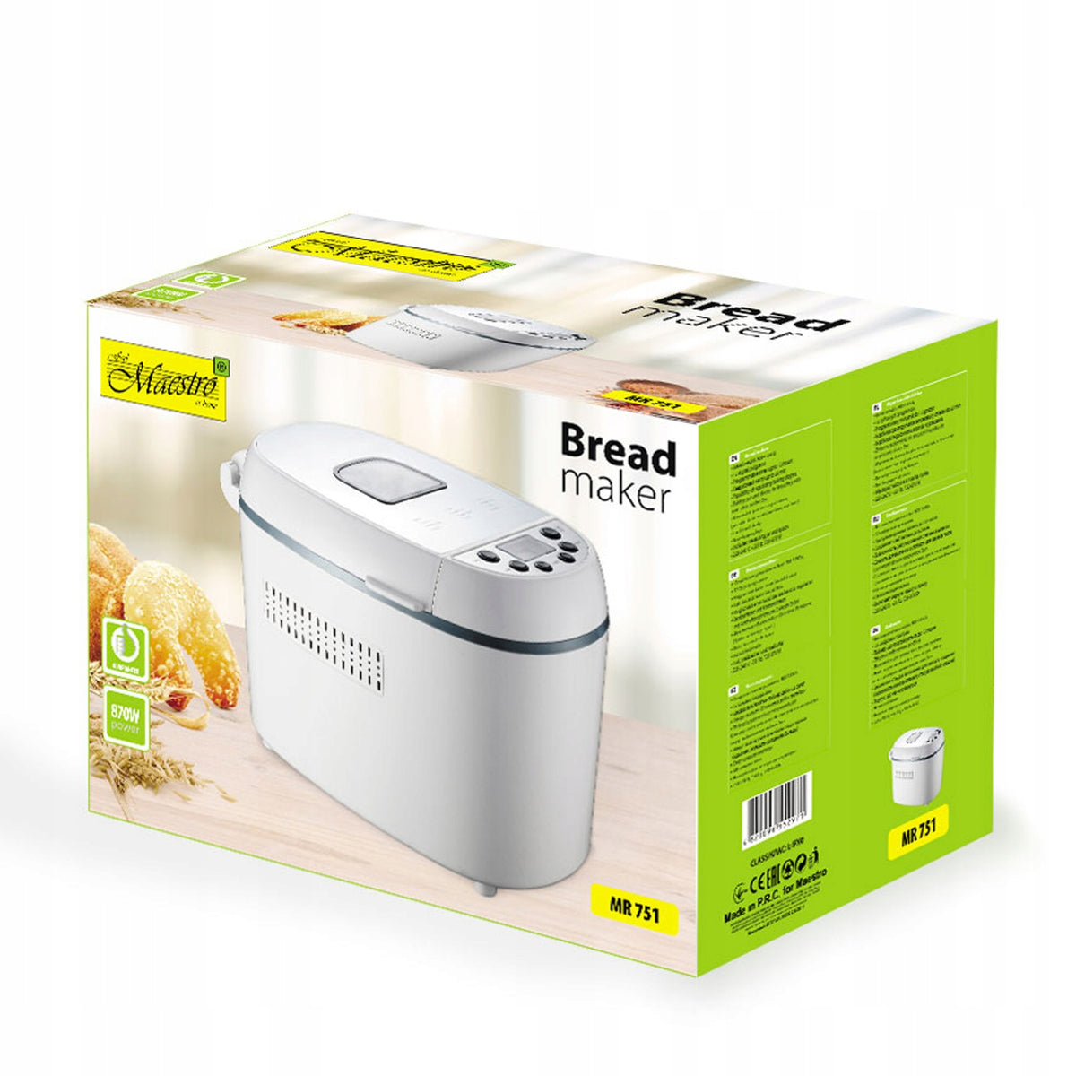 Bread maker MAESTRO MR751 white 870 W Brand no brand
