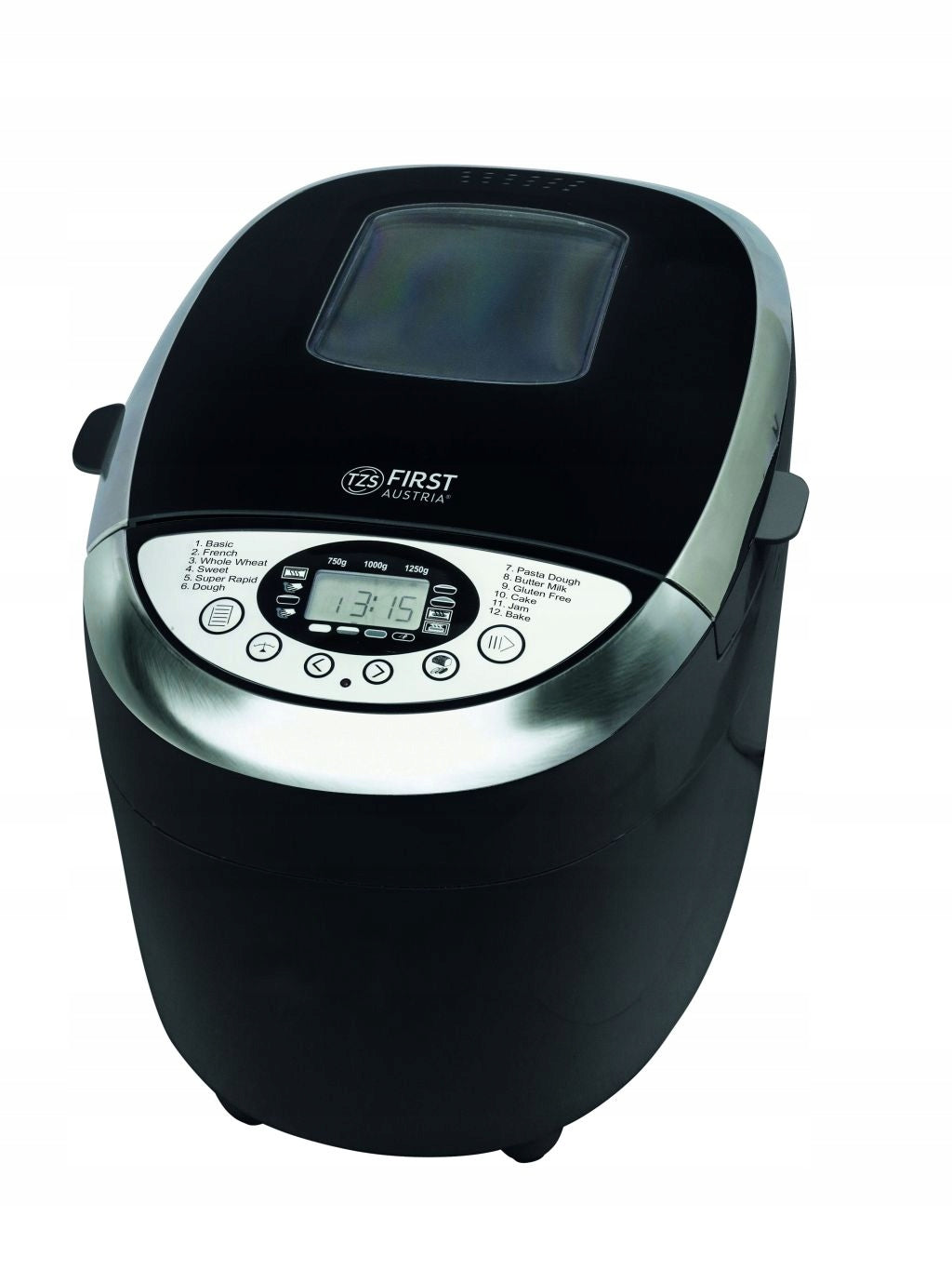 Bread maker automatic 850 W 1250 g 12 programs 2 stirrers black