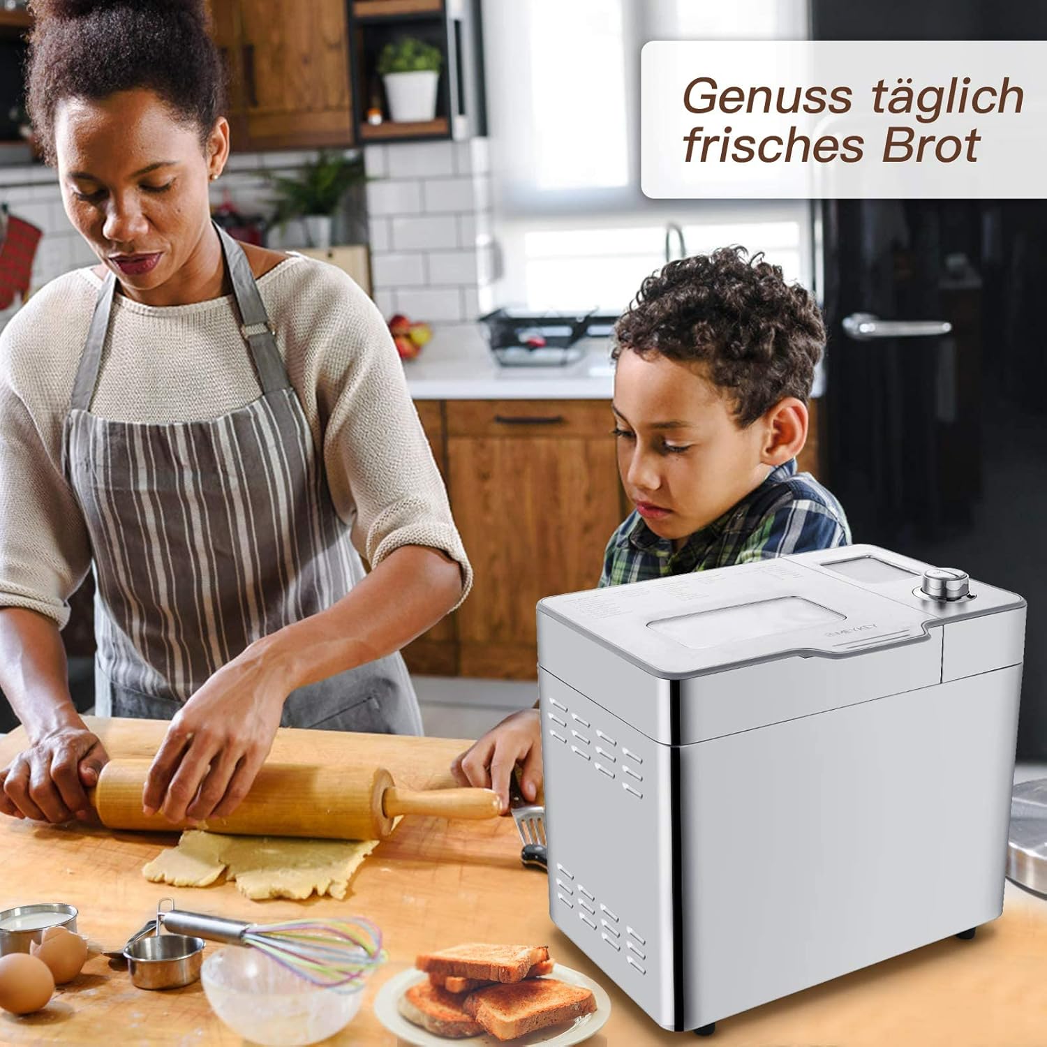 Bread maker up to 900 g, 3 bread sizes, 550W, silver Brand no brand