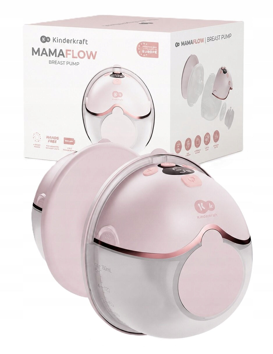 Breast Pump KINDERKRAFT Hands Free MamaFlow Pink Medical device no