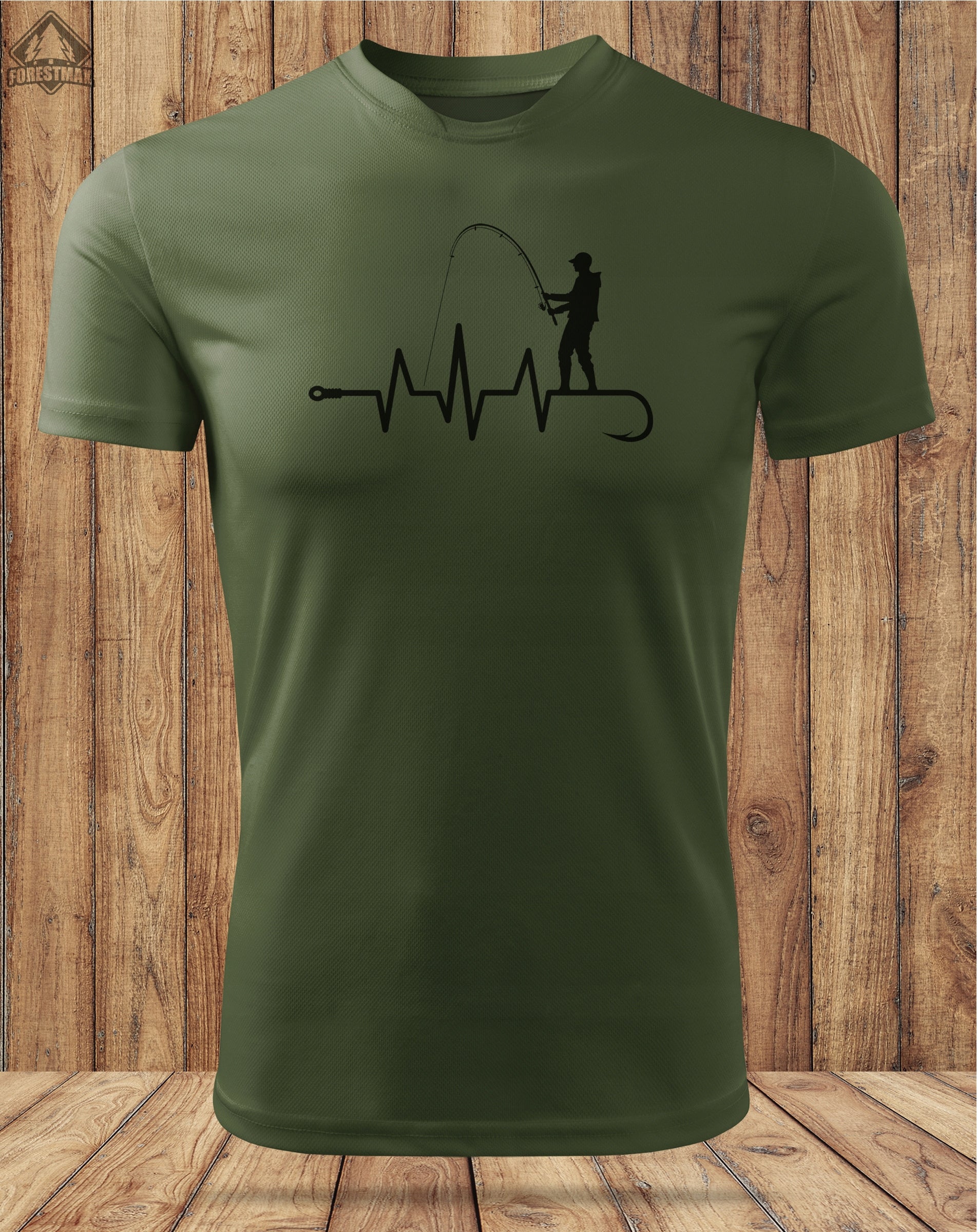Breathable Men's Fishing T-Shirt Print FISHERMAN LIFE LINE Size M