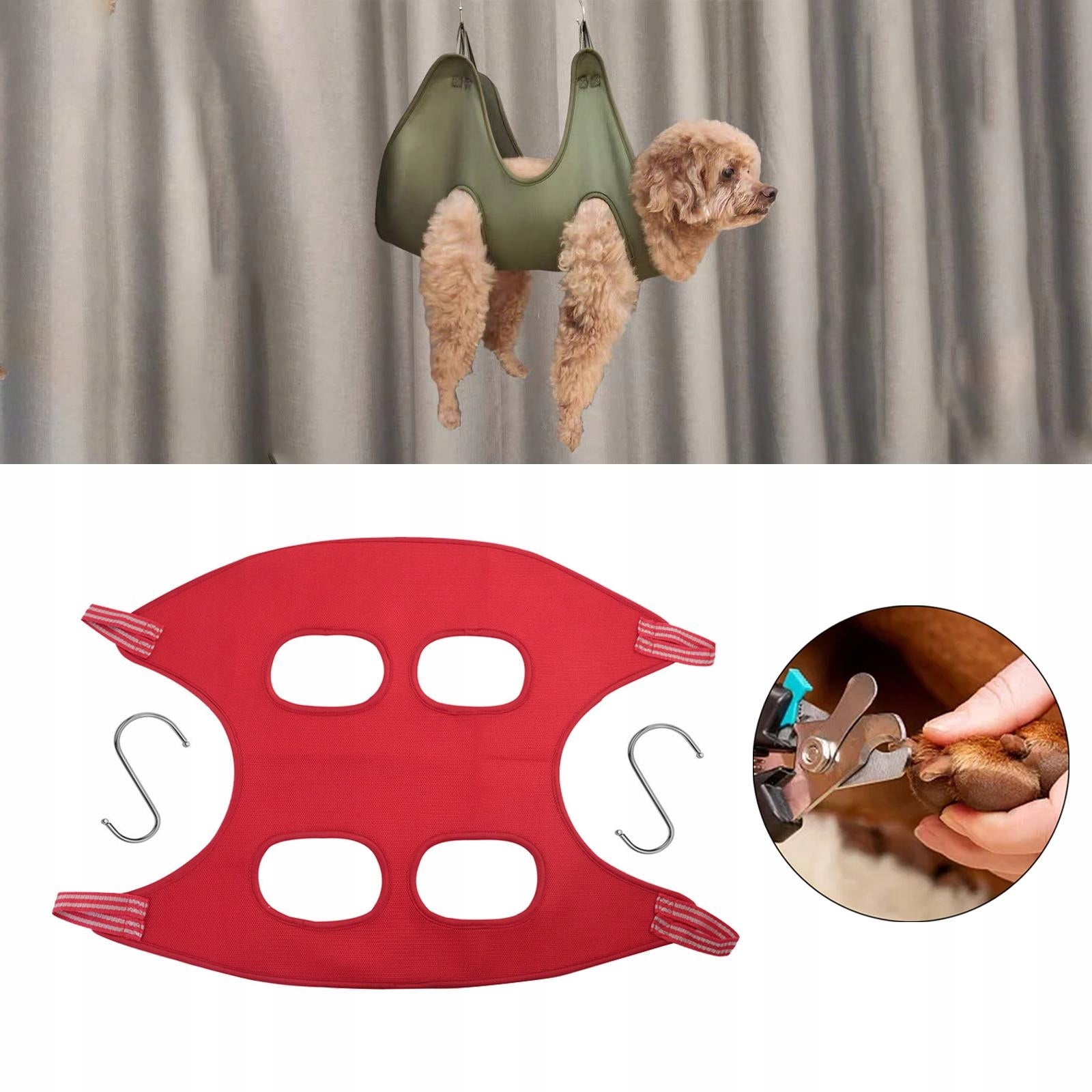 Breathable Pet Grooming Hammock Dog Hanging Harness Dogs Nail Red S EAN (GTIN) 0784877693243