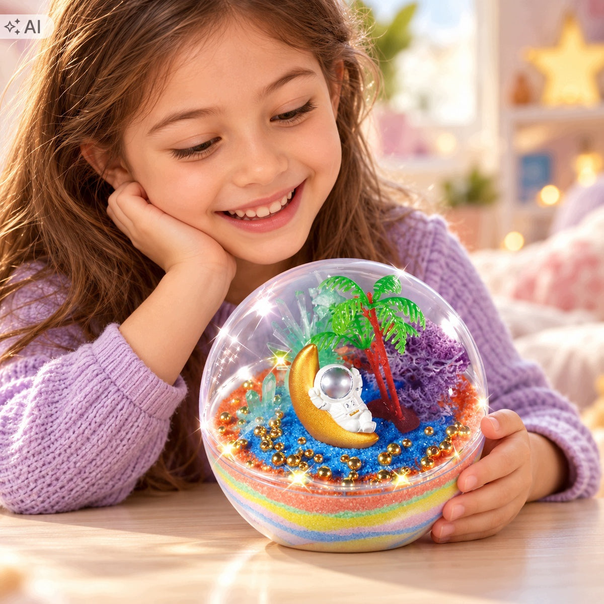 Breeding Crystals Kids Creative Set Terrarium LED DIY Gift Packaging status original