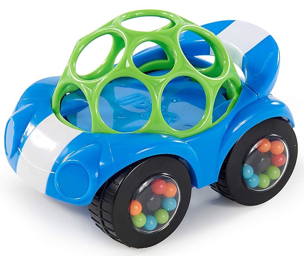 Bright Starts, Toy car Oball with rattle, blue-green