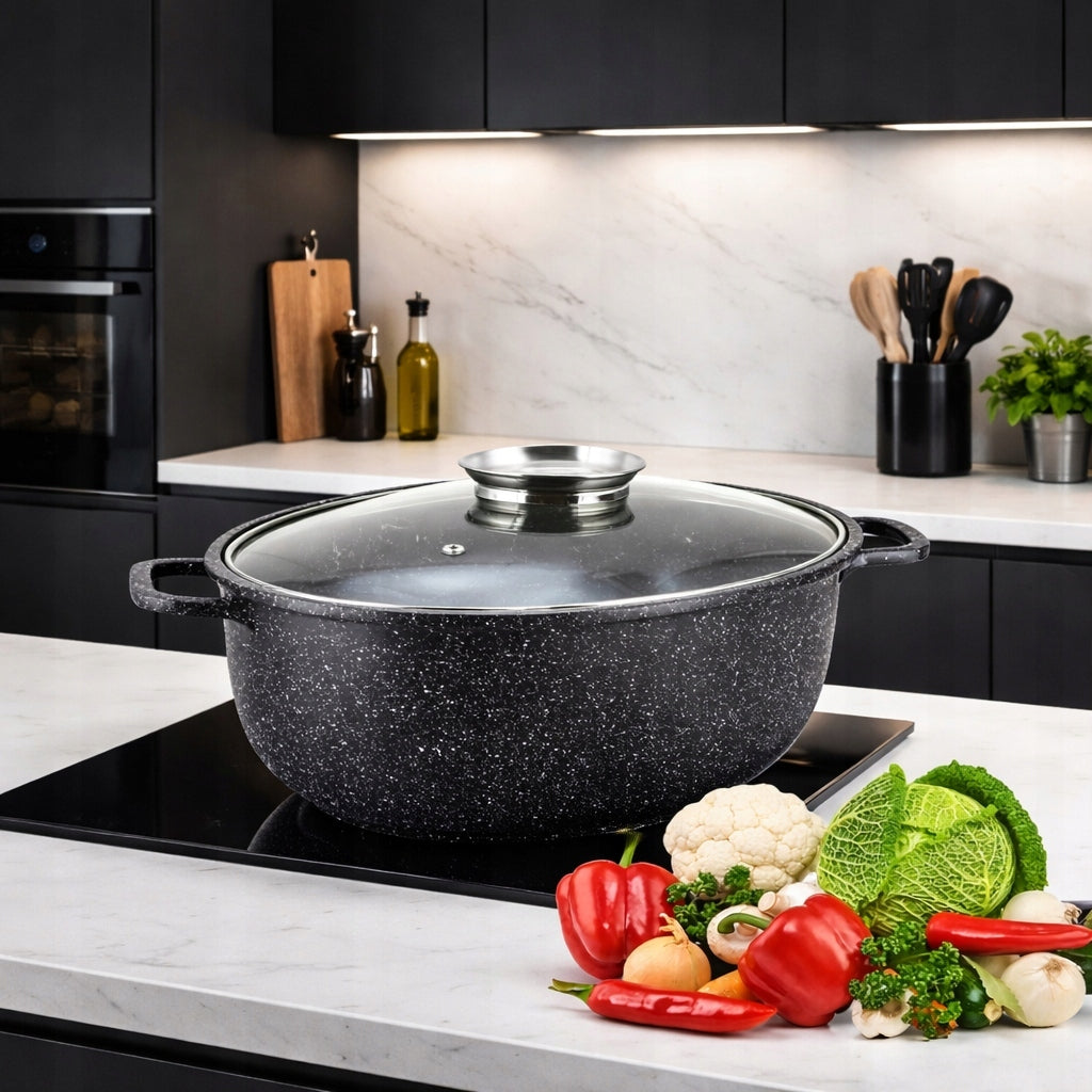 Brittany 8L Ceramic Marble Lid Glass Induction Packaging status original