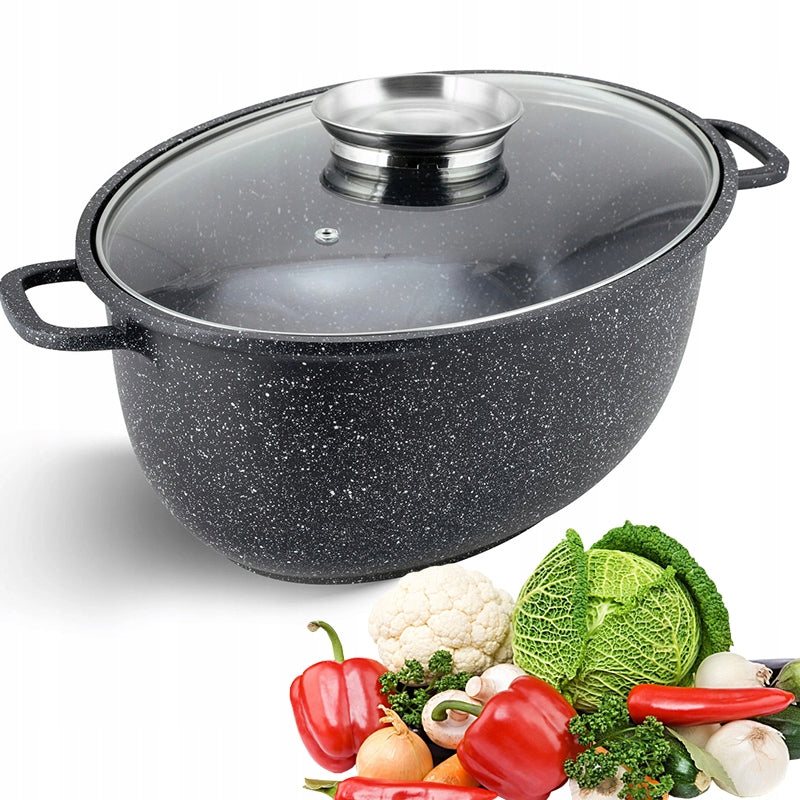 Brittany 8L Ceramic Marble Lid Glass Induction
