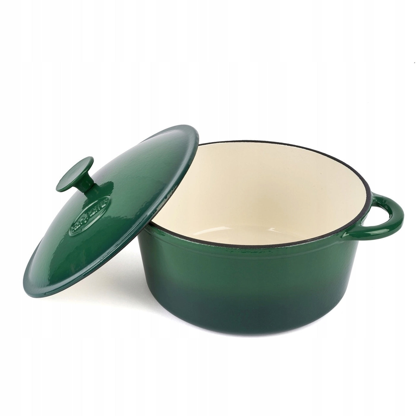 Brittany Enameled Cast Iron Gooseberry Round 5l Emerald Capacity 5 l