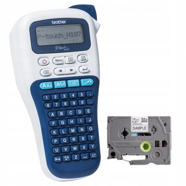 Brother PT-H107B PTH107 Label Printer with 12mm White Tape Included Packaging status original
