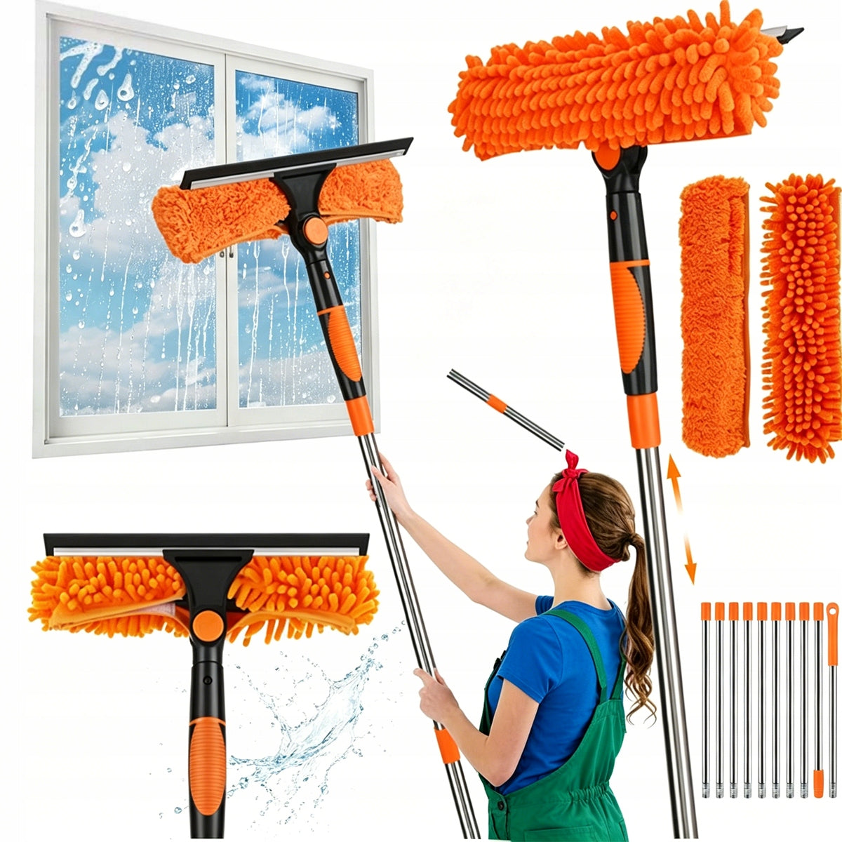 Brush For Washing Photovoltaic Panels with Telescopic Stick 4,25m
