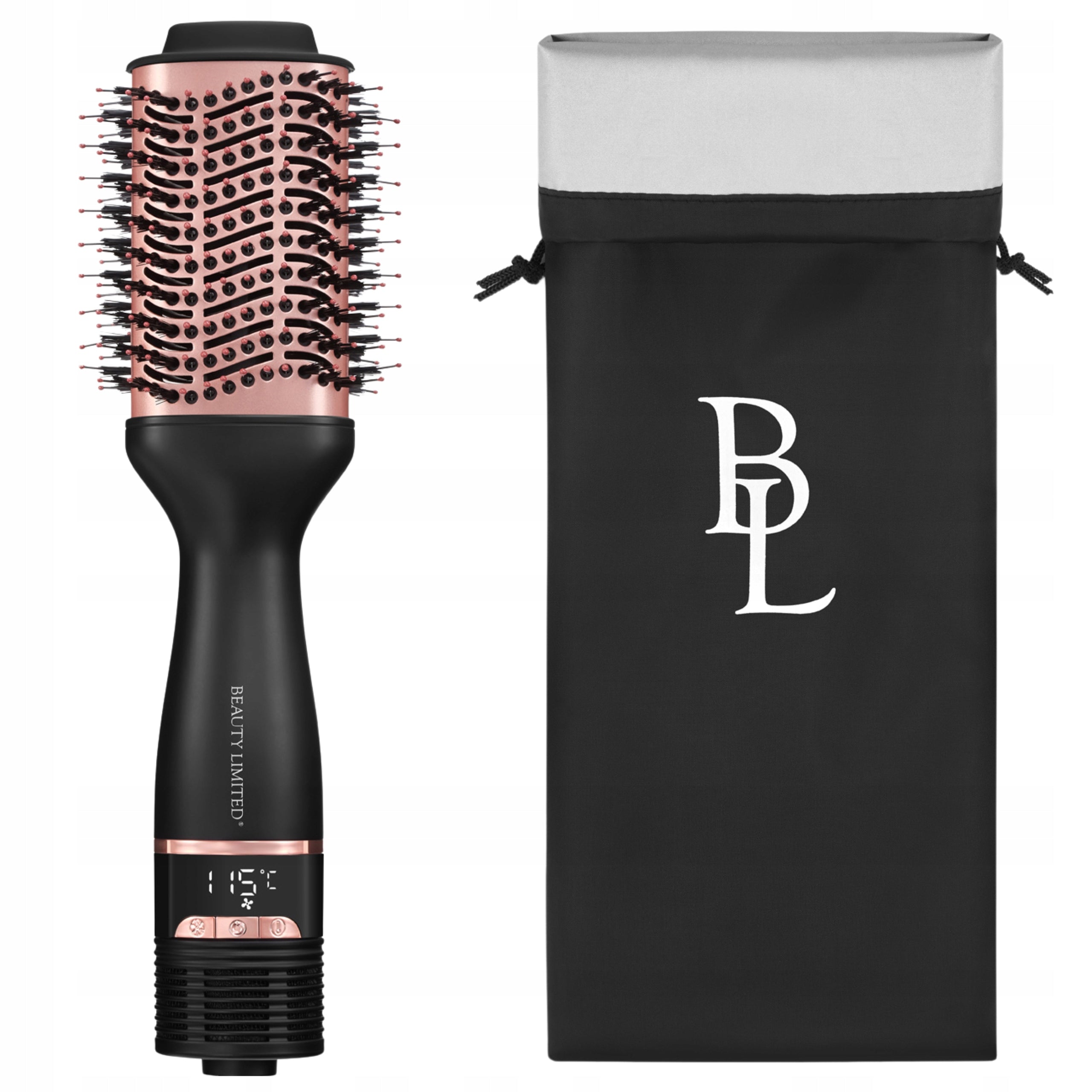 Brush Hair Dryer Black TEMPERATURE CONTROL LCD IONIZATION 1200W