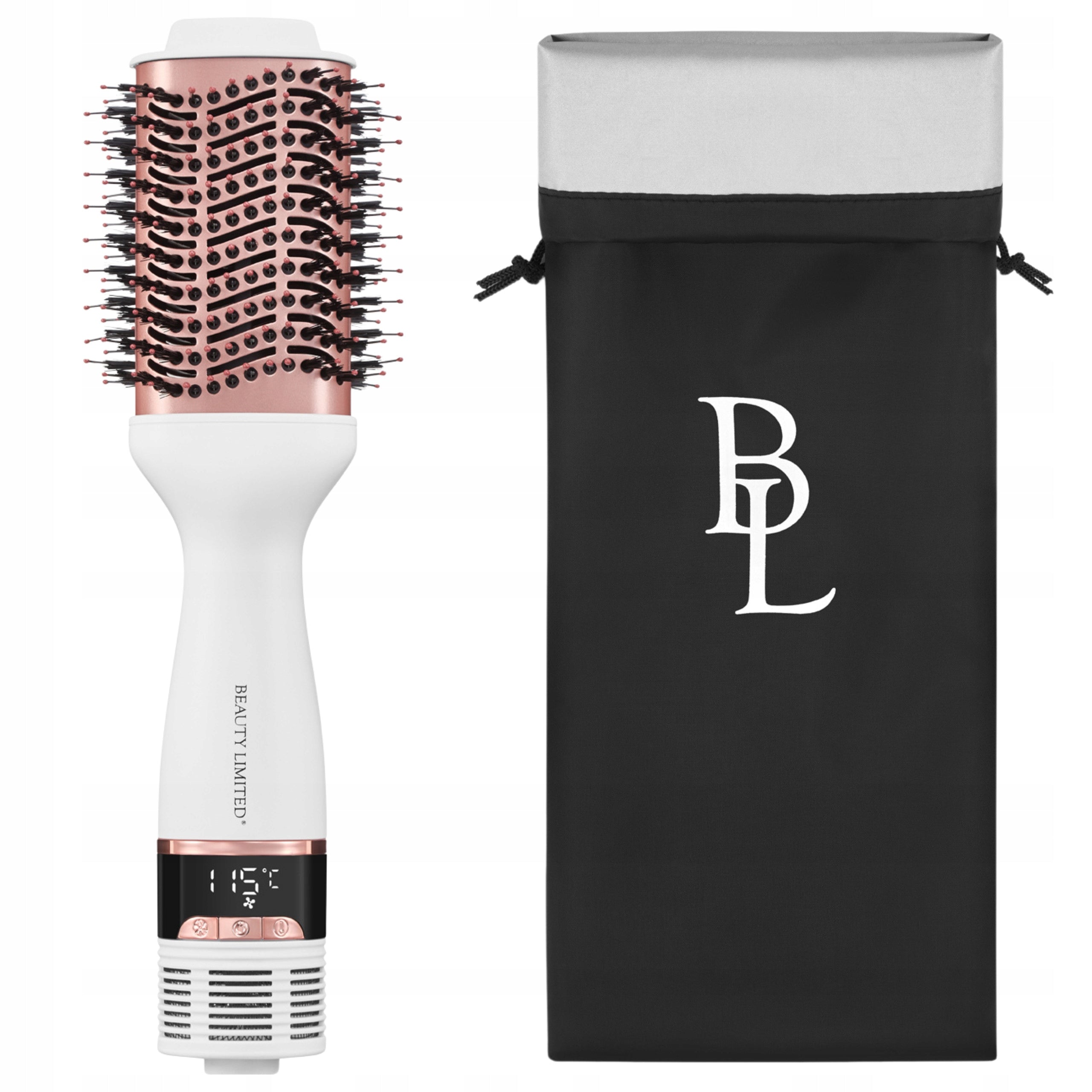 Brush Hair Dryer White TEMPERATURE CONTROL LCD IONIZATION 1200W