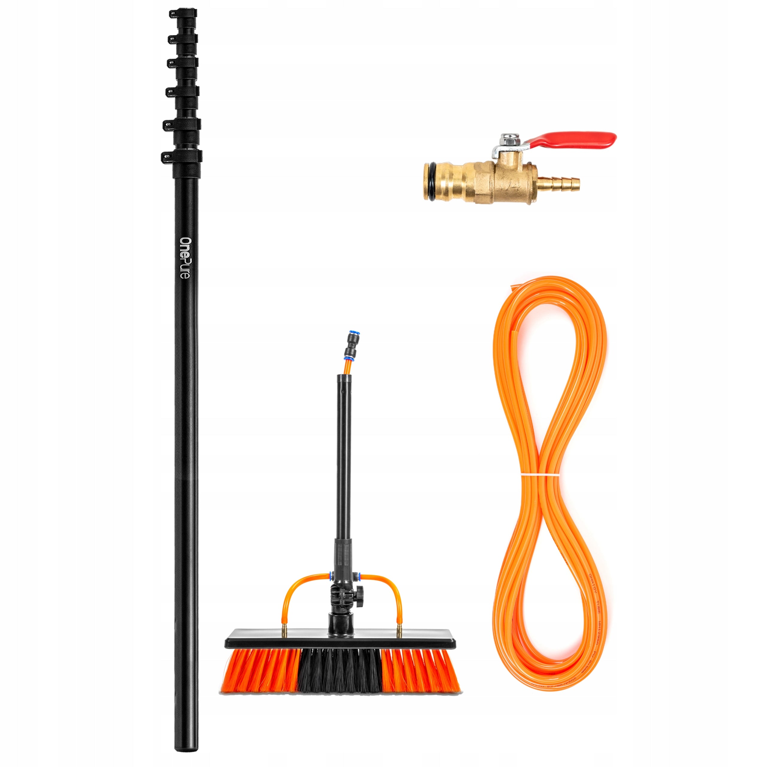 Brush for washing photovoltaic panels 8,5 m telescopic solar roofs Brand OnePure