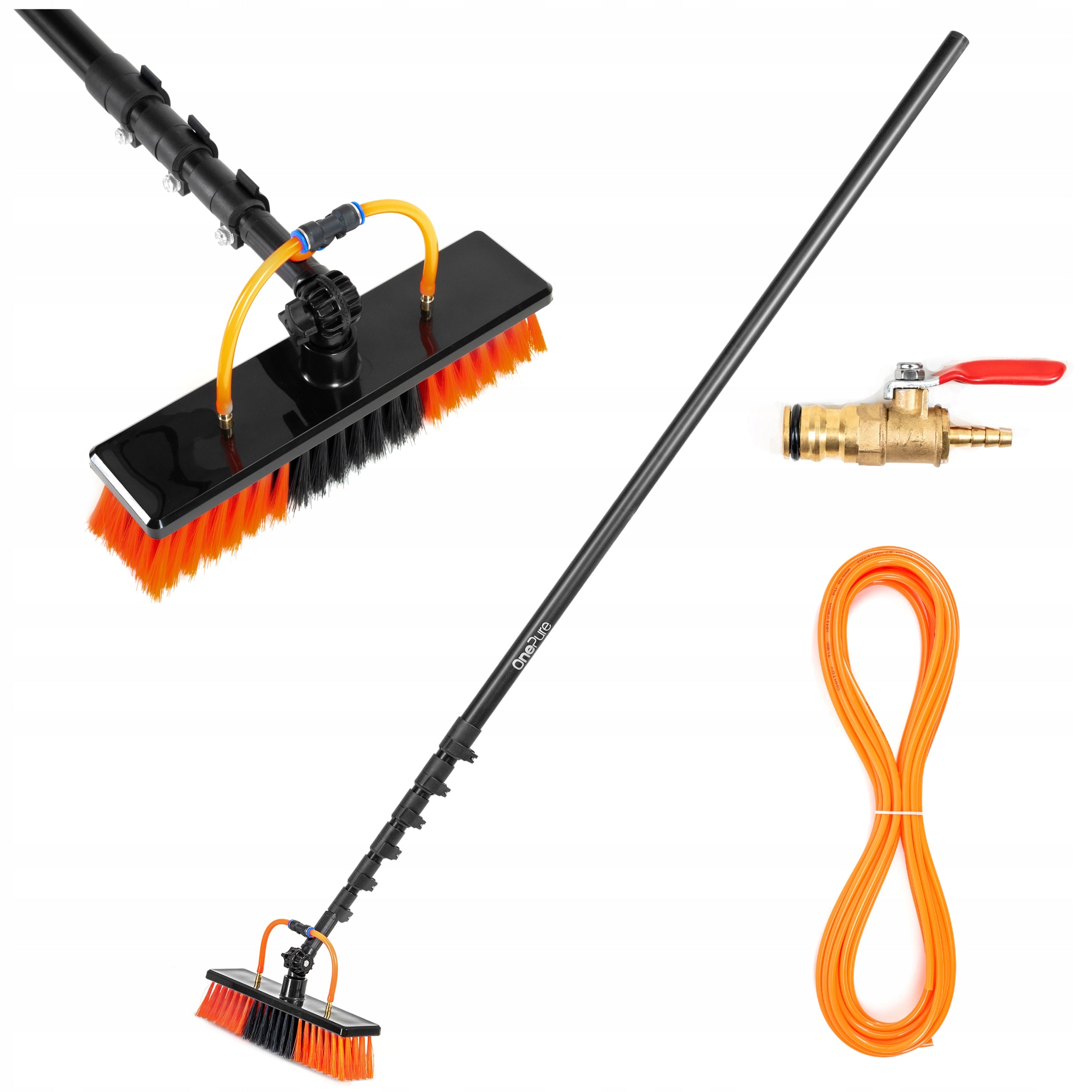 Brush for washing photovoltaic panels 8,5 m telescopic solar roofs