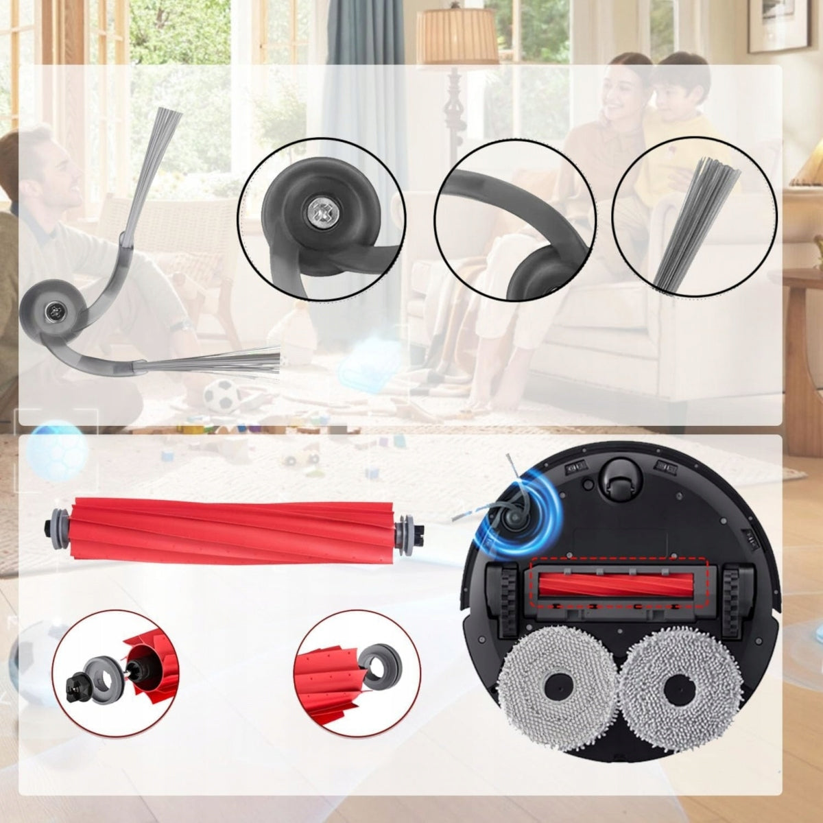 Brush set filters bags mops for ROBOROCK QV 35A/QV 35S QR 598 798 Manufacturer Idea Nord