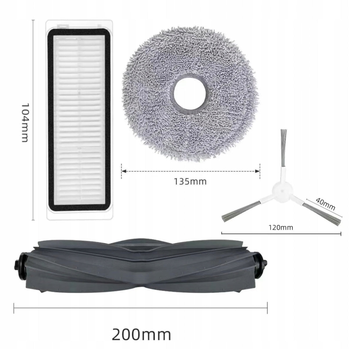Brush set mop filters for Dreame L10s Pro Gen 3 L10s Ultra Gen 2 Gen 3 Manufacturer code KAT00085