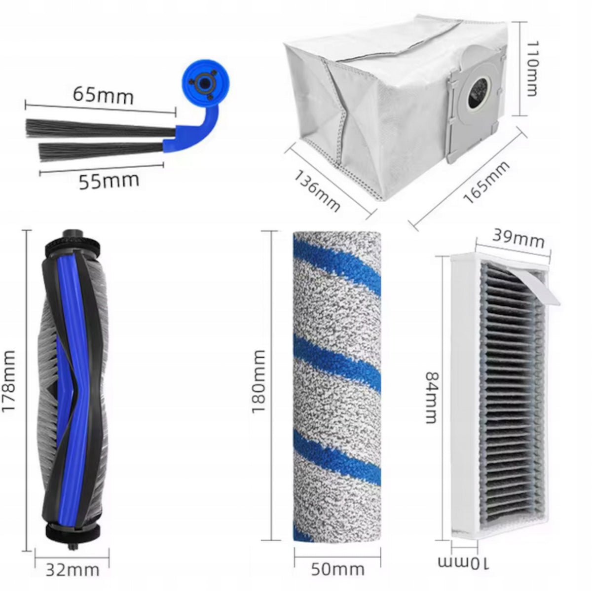 Brush set mop filters for ECOVACS DEEBOT X11 Pro OMNI X9 PRO T80S Manufacturer code AROB000153