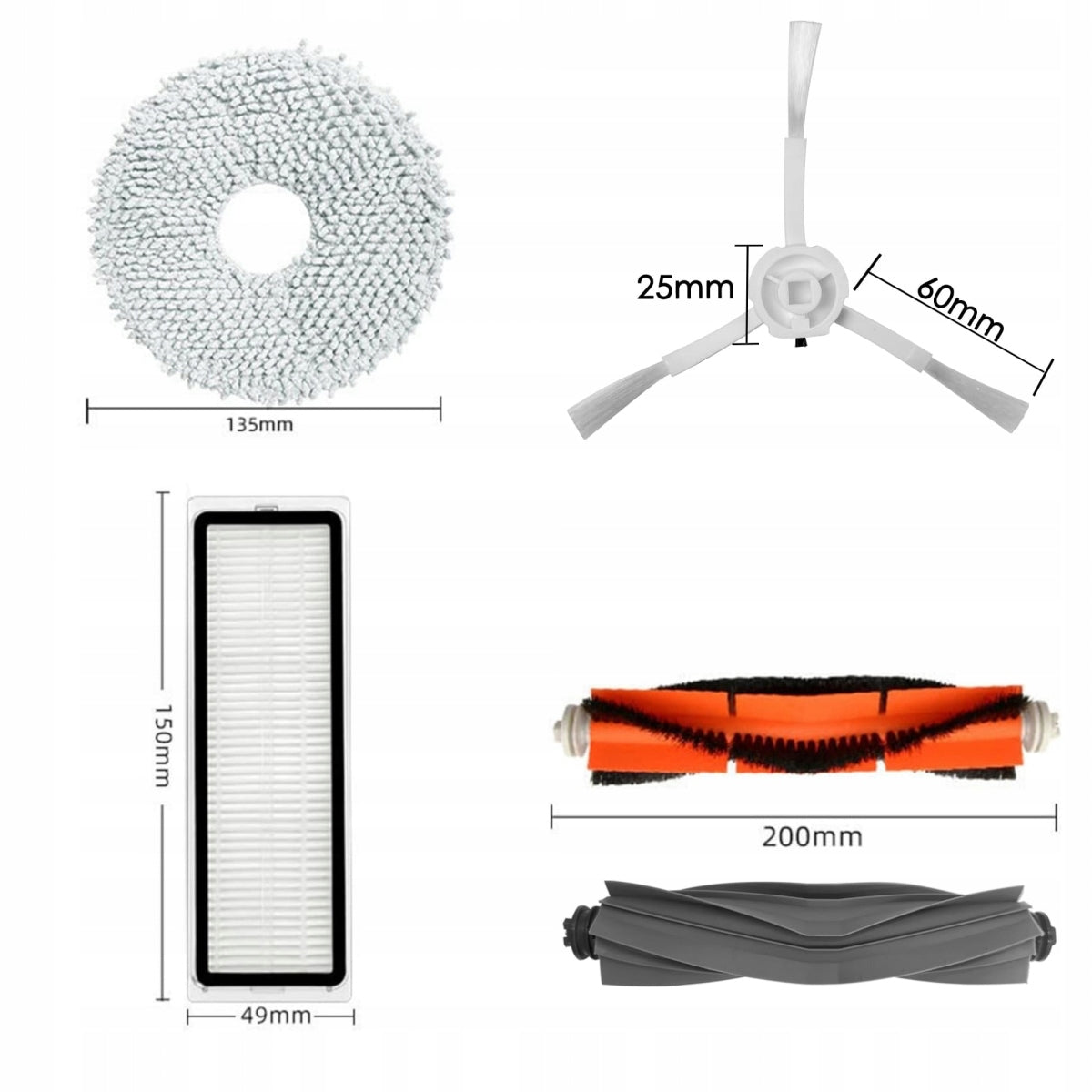 Brush set mops filters DREAME BOT L10S ULTRA L10S PRO Manufacturer code KAT00085 + AROB000155