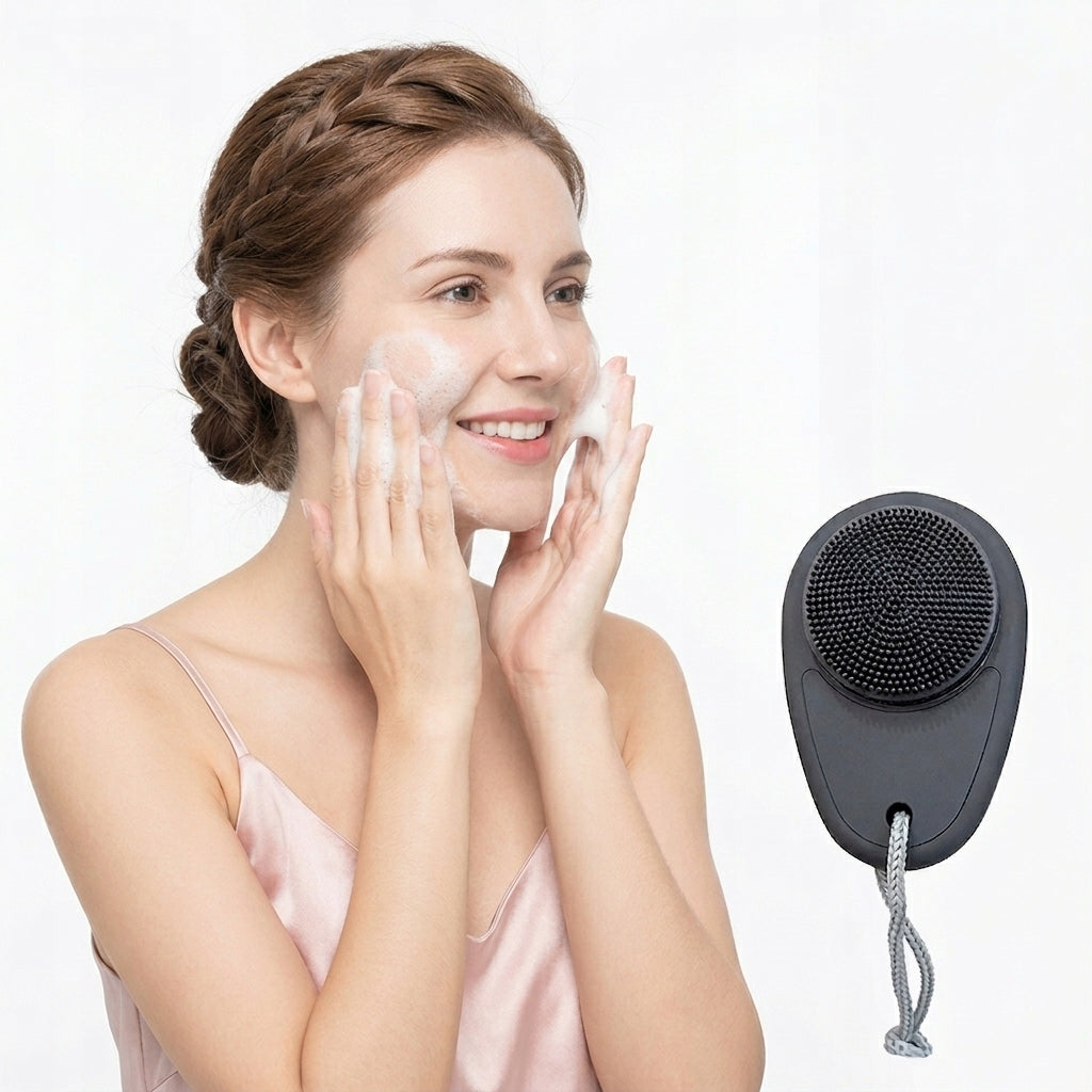 Brush washer face massager 2in1 drainage lymphatic silicone bristles Manufacturer code OKTAR-82