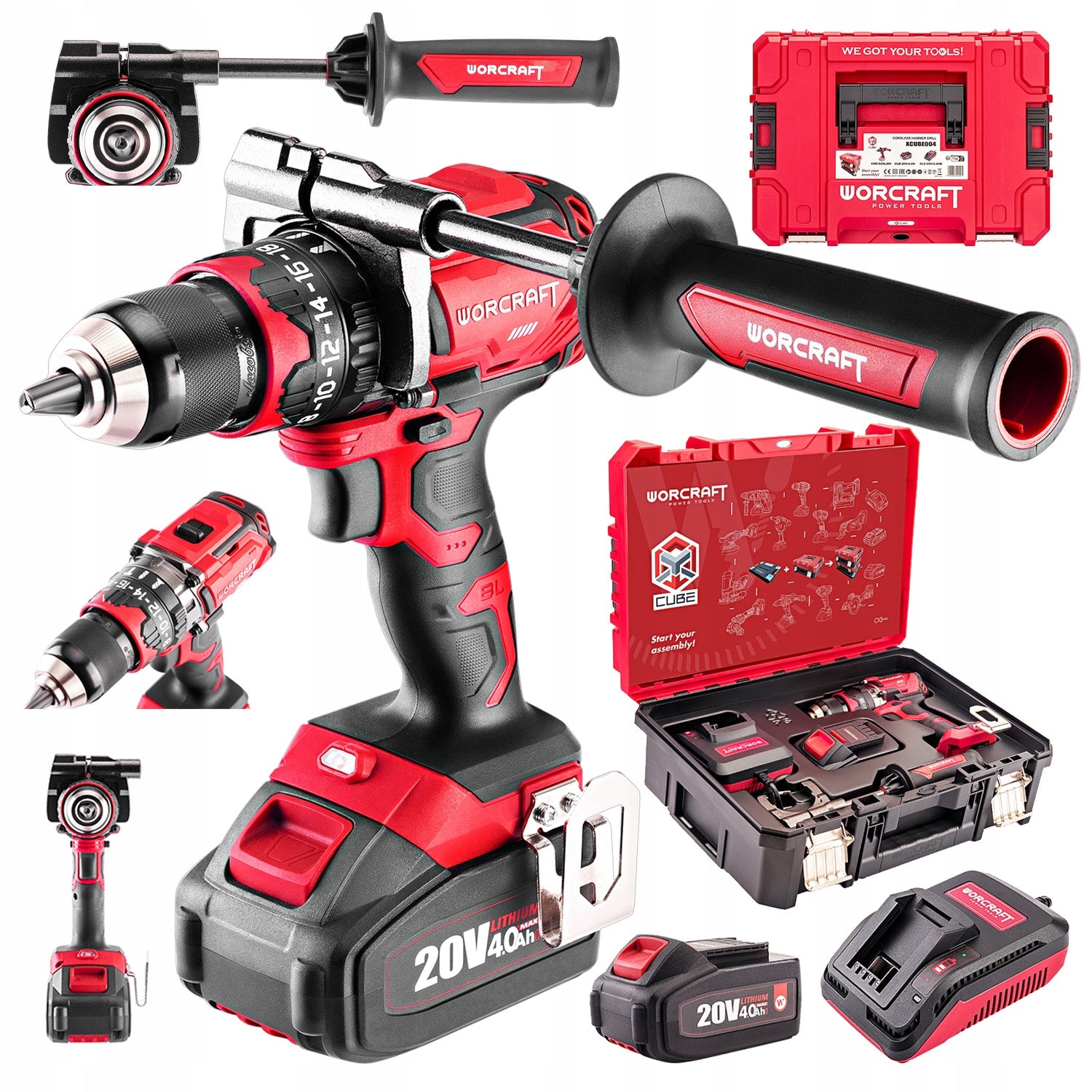 Brushless Cordless 4.0Ah Drill/Driver in Suitcase Worcraft