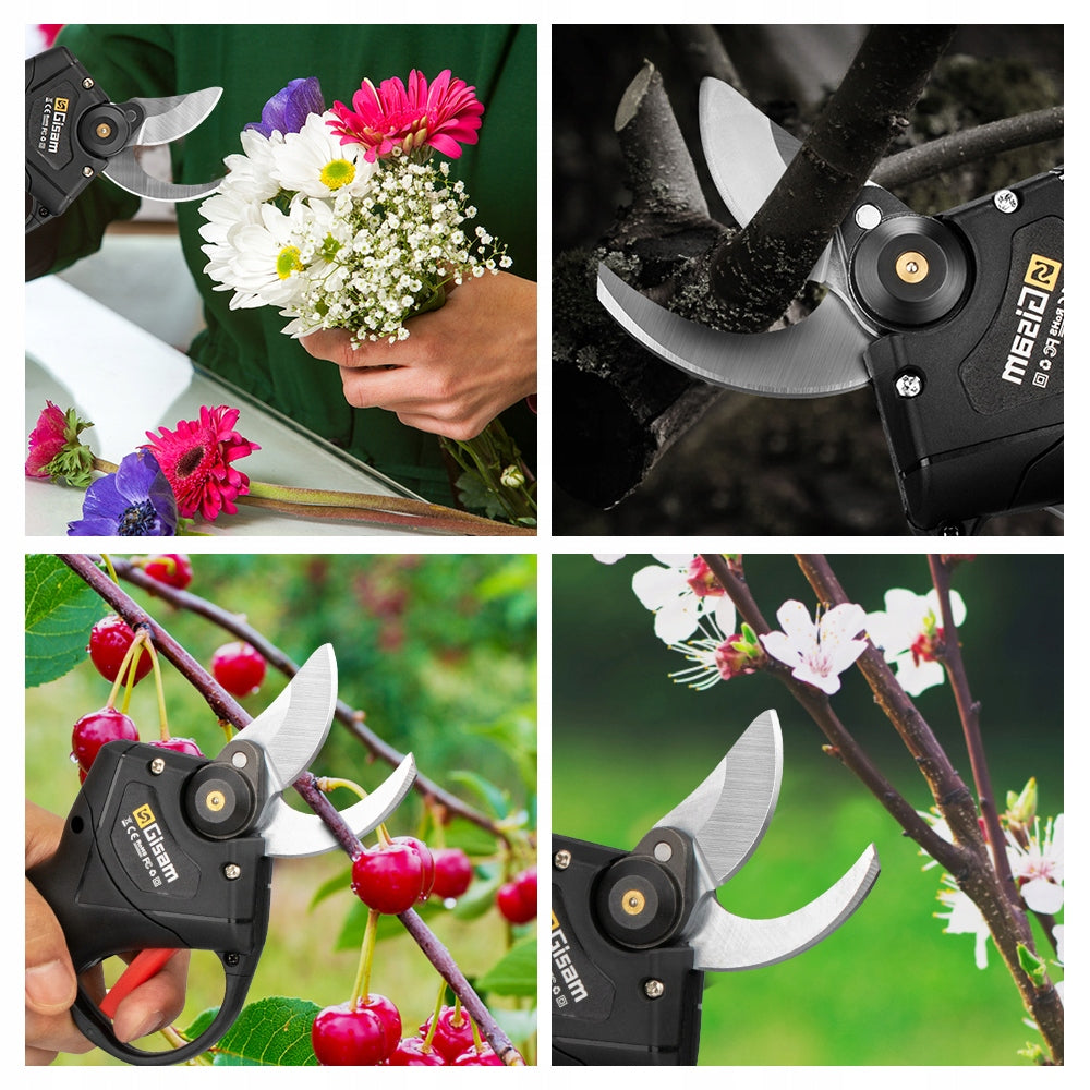 Brushless Cordless Pruning Shears 21V Electric Garden Pruner 2 Batteries Power supply battery operated