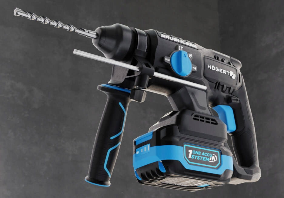 Brushless Hammer Drill Kit with Forging Function 2 Batteries 4AH 18V Batteries included yes