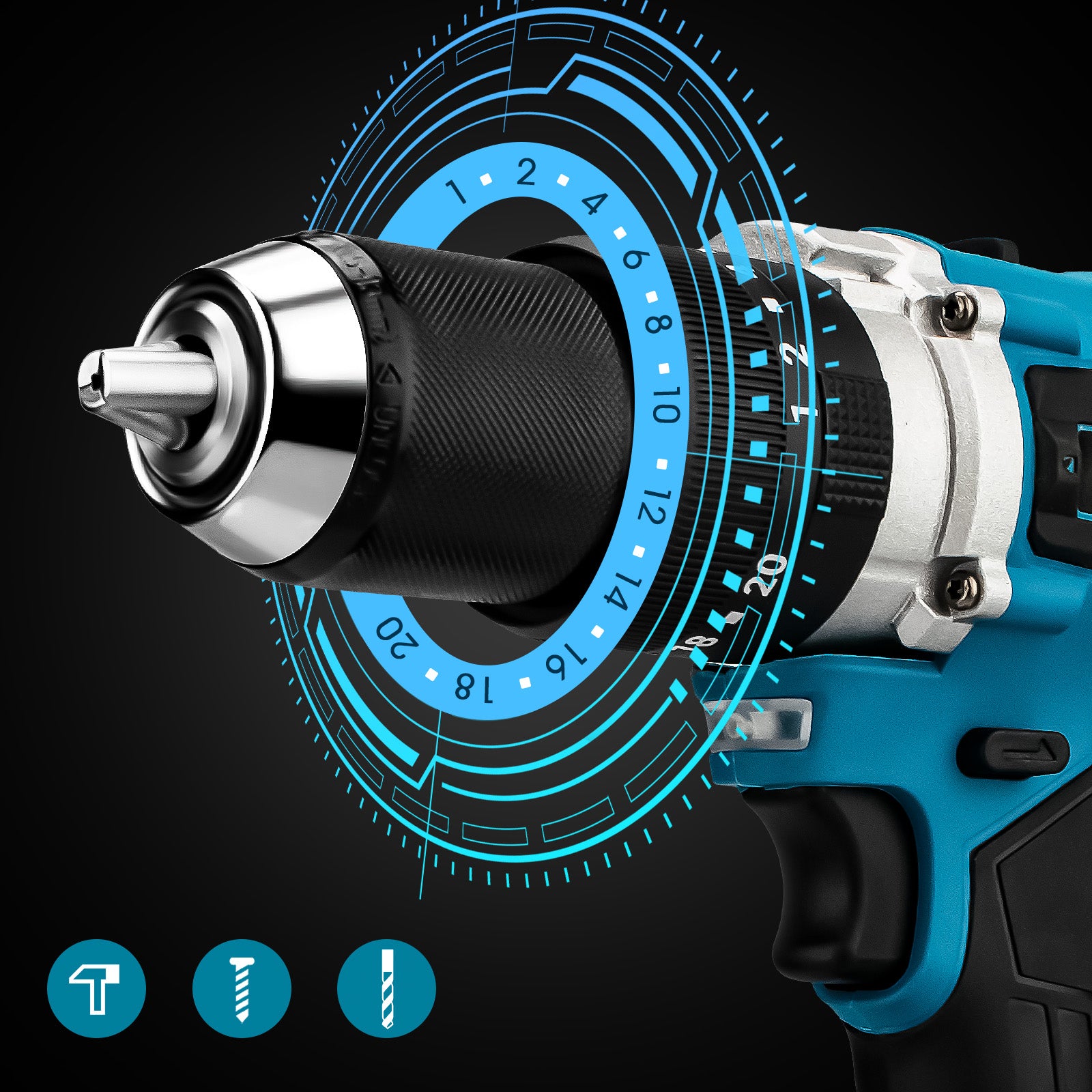 Brushless Impact Drill 13mm Electric Drill Tool 20+3 Torque Manufacturer code Gisam Impact Dril