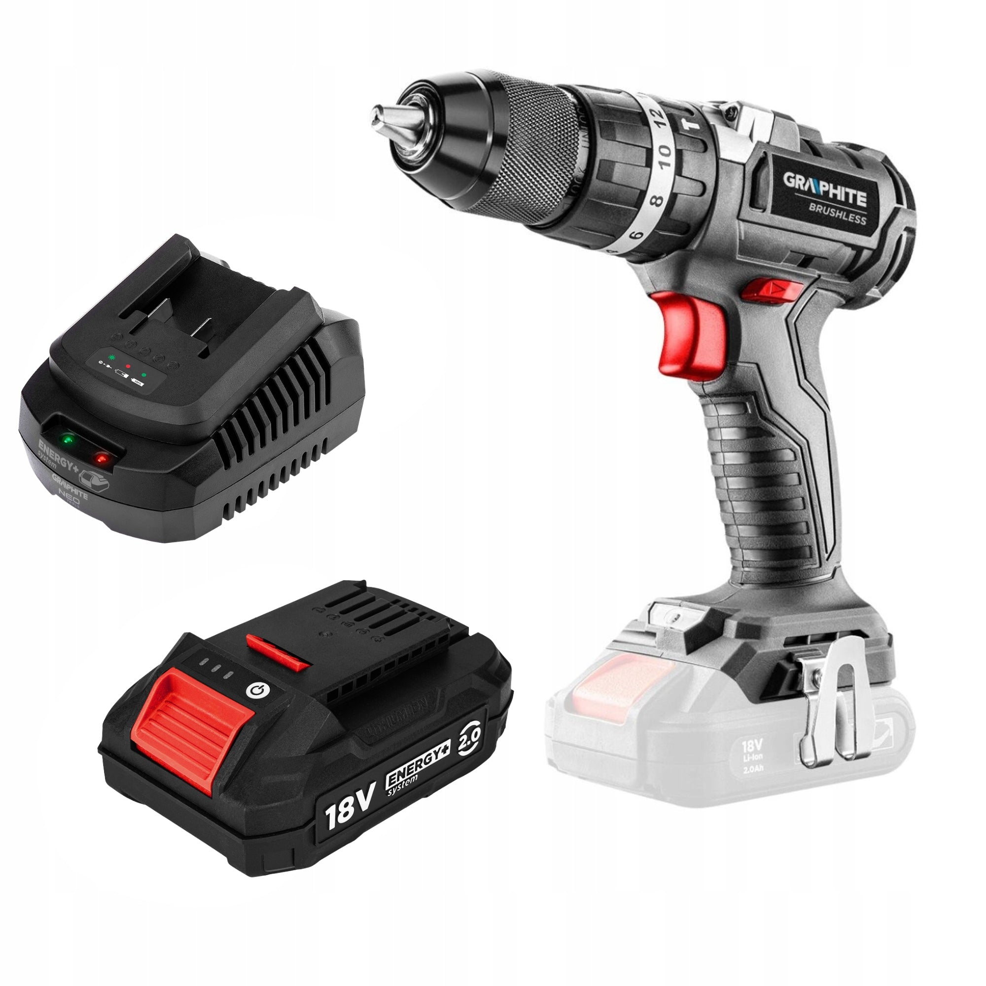 Brushless Impact Driver + Battery 2Ah+ Charger GRAPHITE
