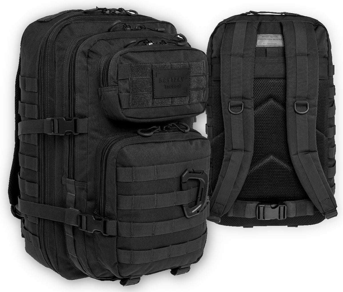 Brytzky Tactical Polygon Large 36L Black MOLLE Trekking Backpack