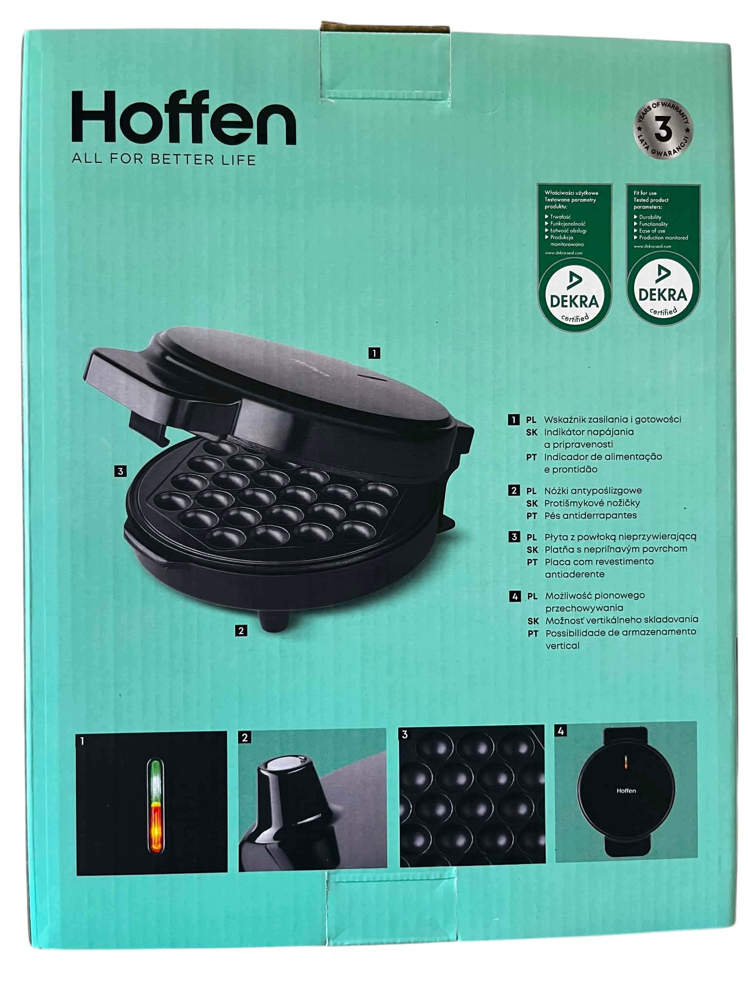 Bubble Waffle Iron Hoffen 1 1200 W black Manufacturer code 1