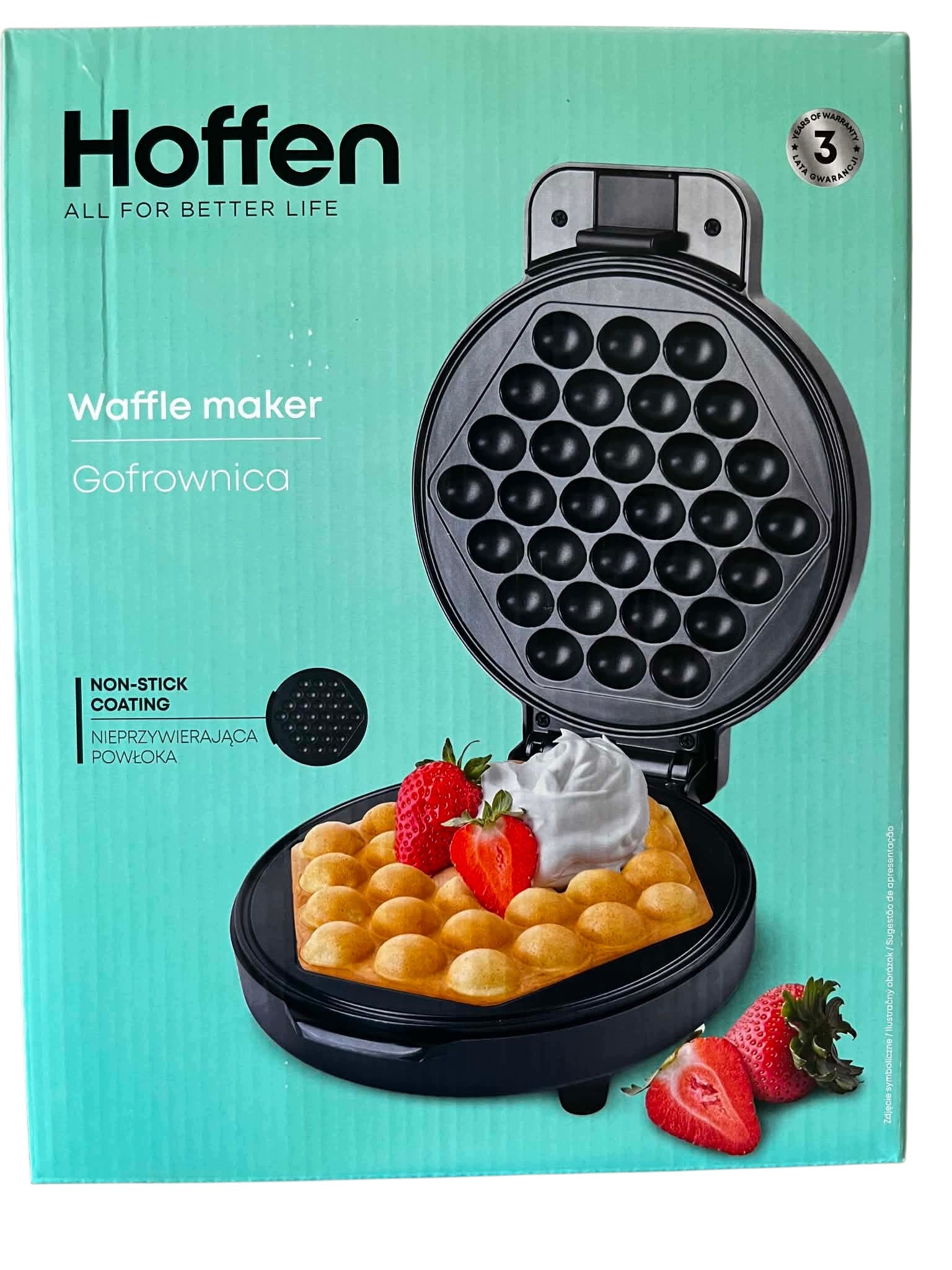 Bubble Waffle Iron Hoffen 1 1200 W black
