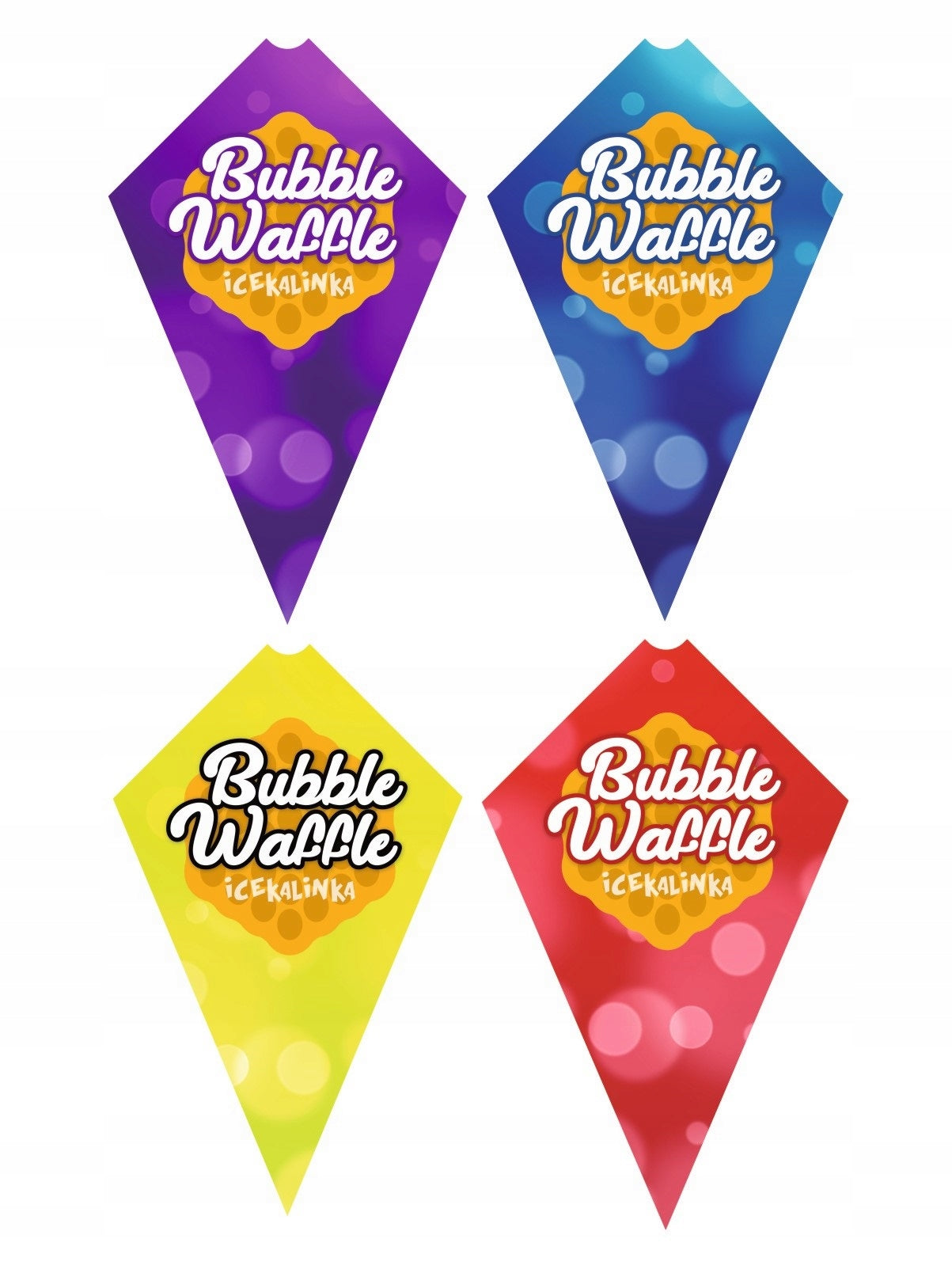 Bubble waffle cones | mix of colours 600 pcs Brand no brand